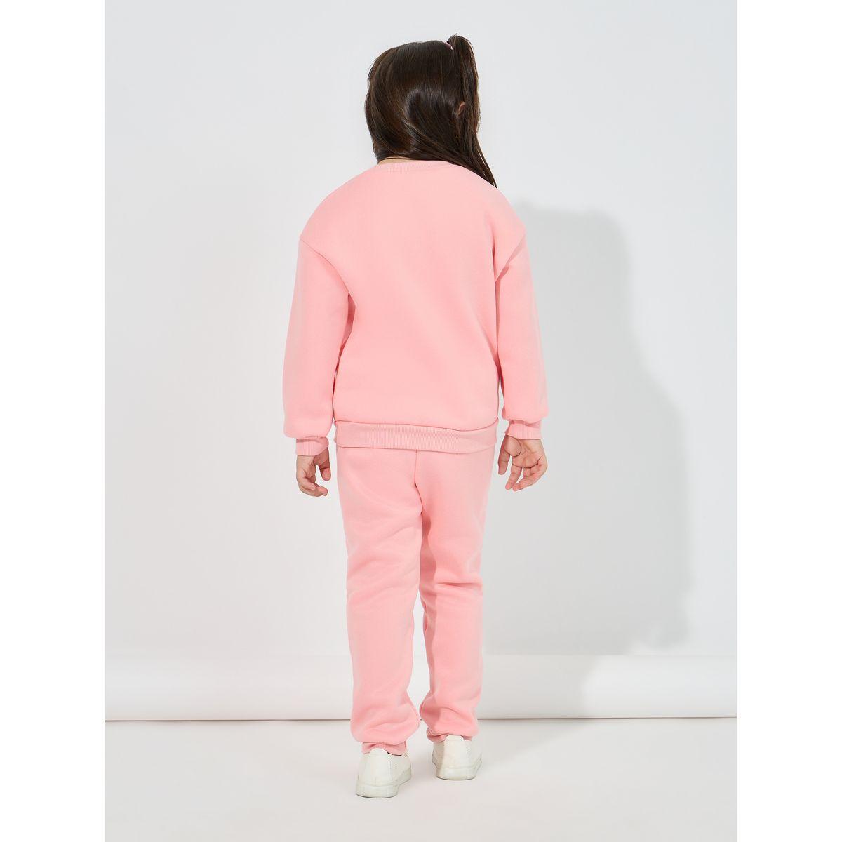 مجموعة من جوغر مع سويت شيرت مزين بزهور-girls-clothing-setsandcoords-image-4