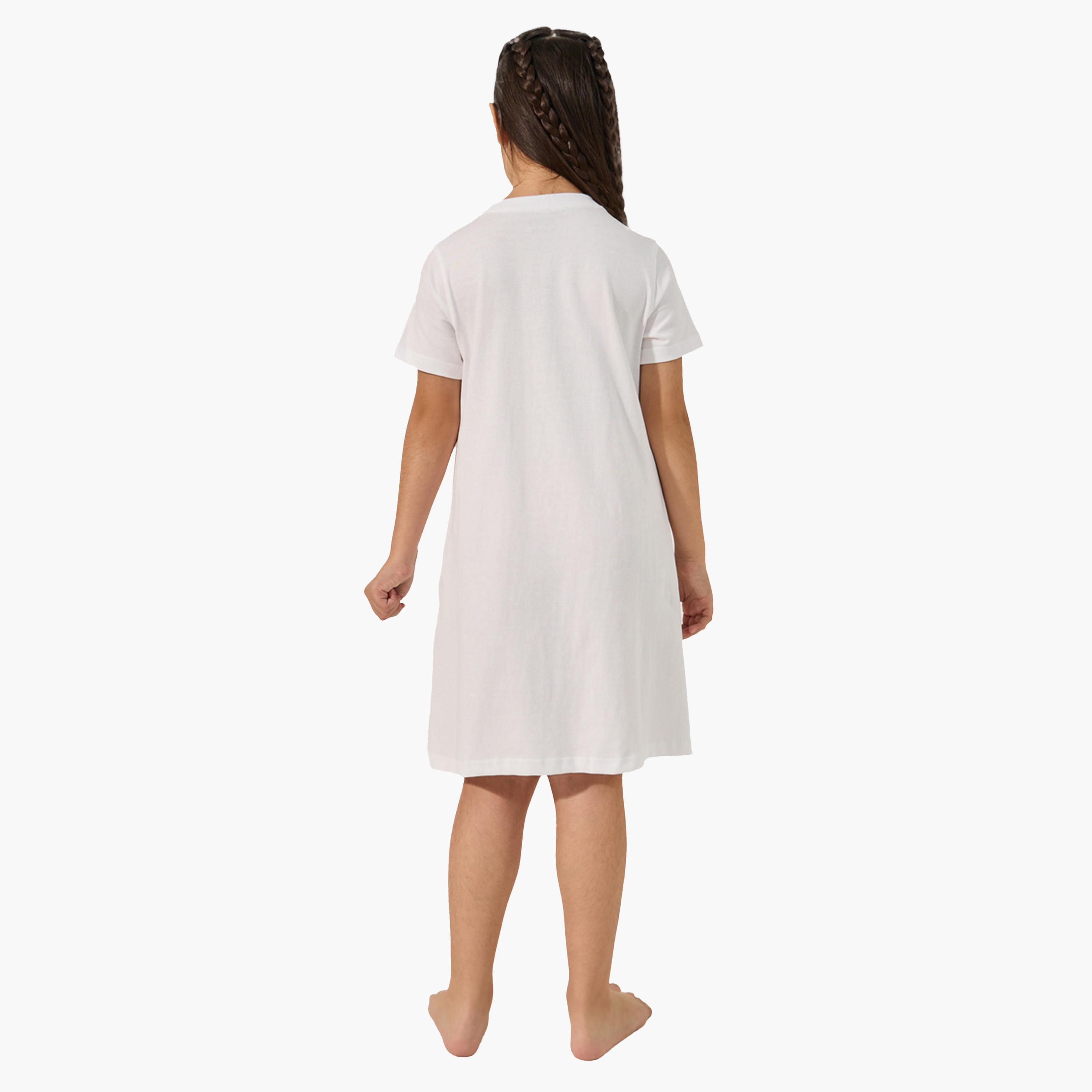 Styli Graphic Print Short Sleeve Nightdress-girls-clothing-nightwear-image-4