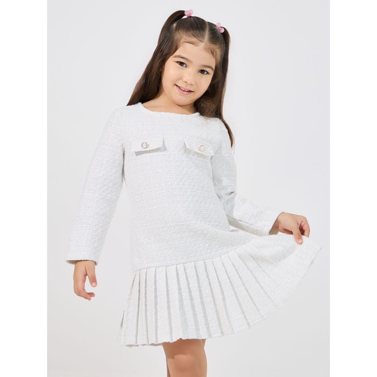 فستان تويد بحافة مزينة بكسرات مع طيات-girls-clothing-dressesandjumpsuits-image-2