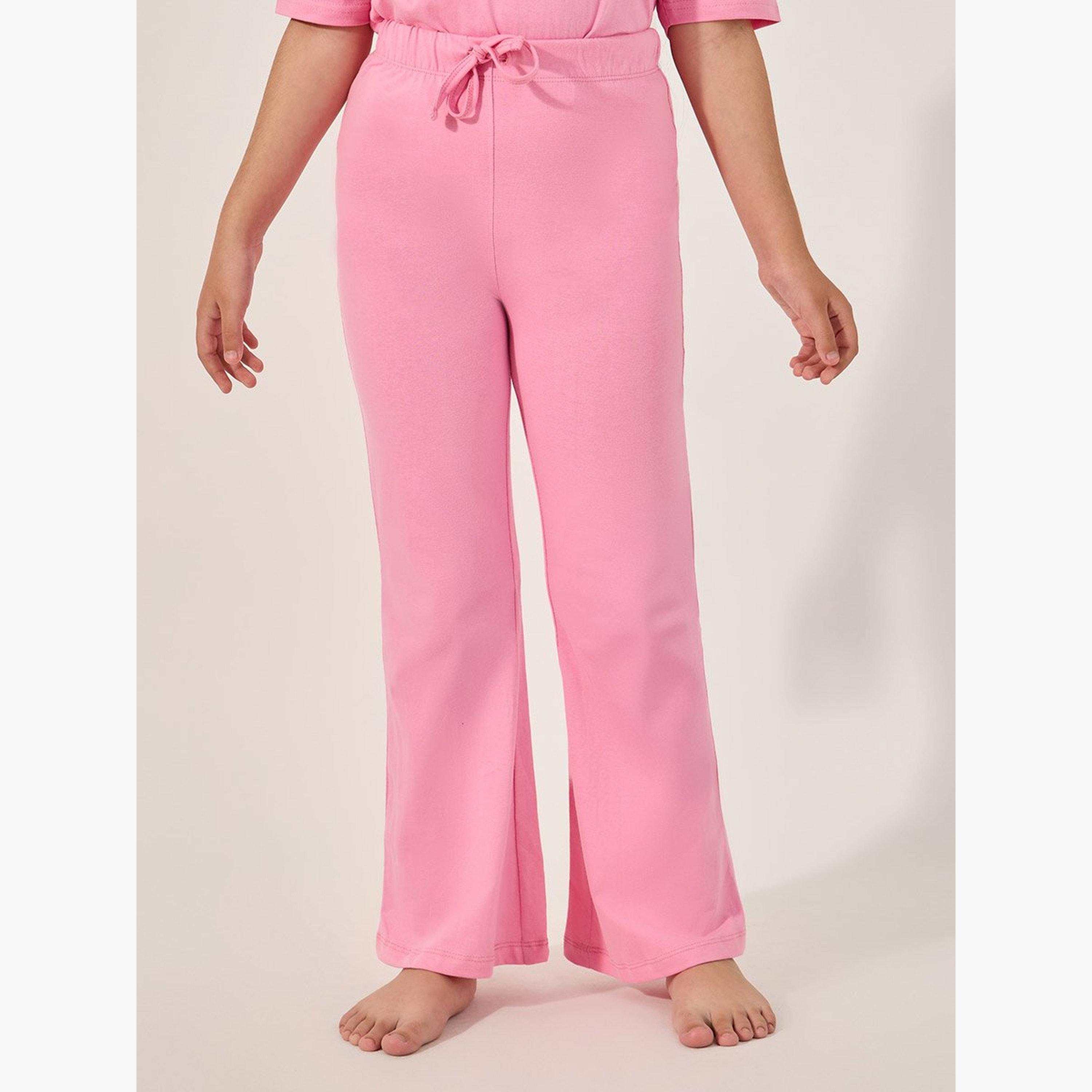 Styli Typography Print T-Shirt and Drawstring Pyjama Set-girls-clothing-nightwear-image-4