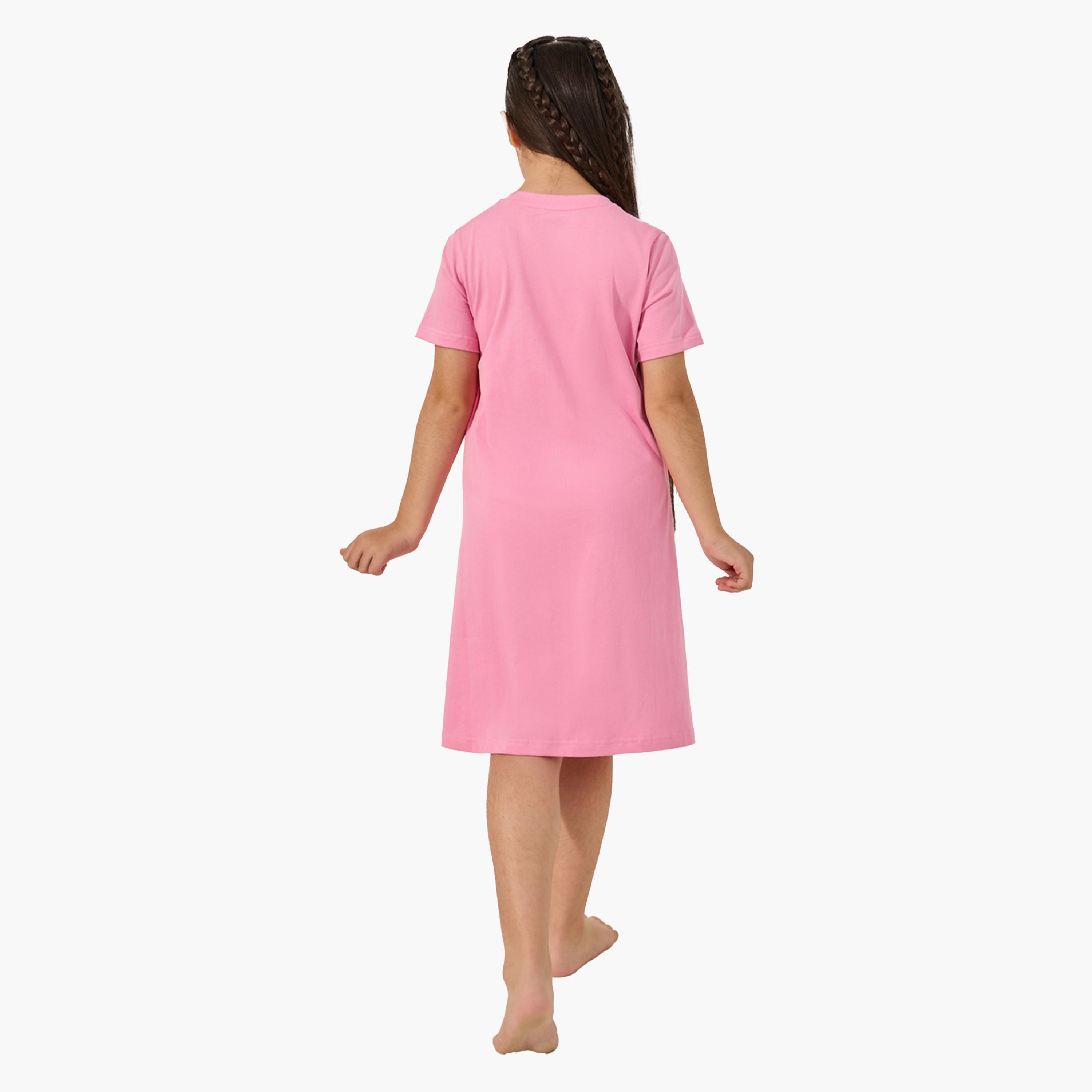 Styli Graphic Print Short Sleeve Nightdress-girls-clothing-nightwear-image-4