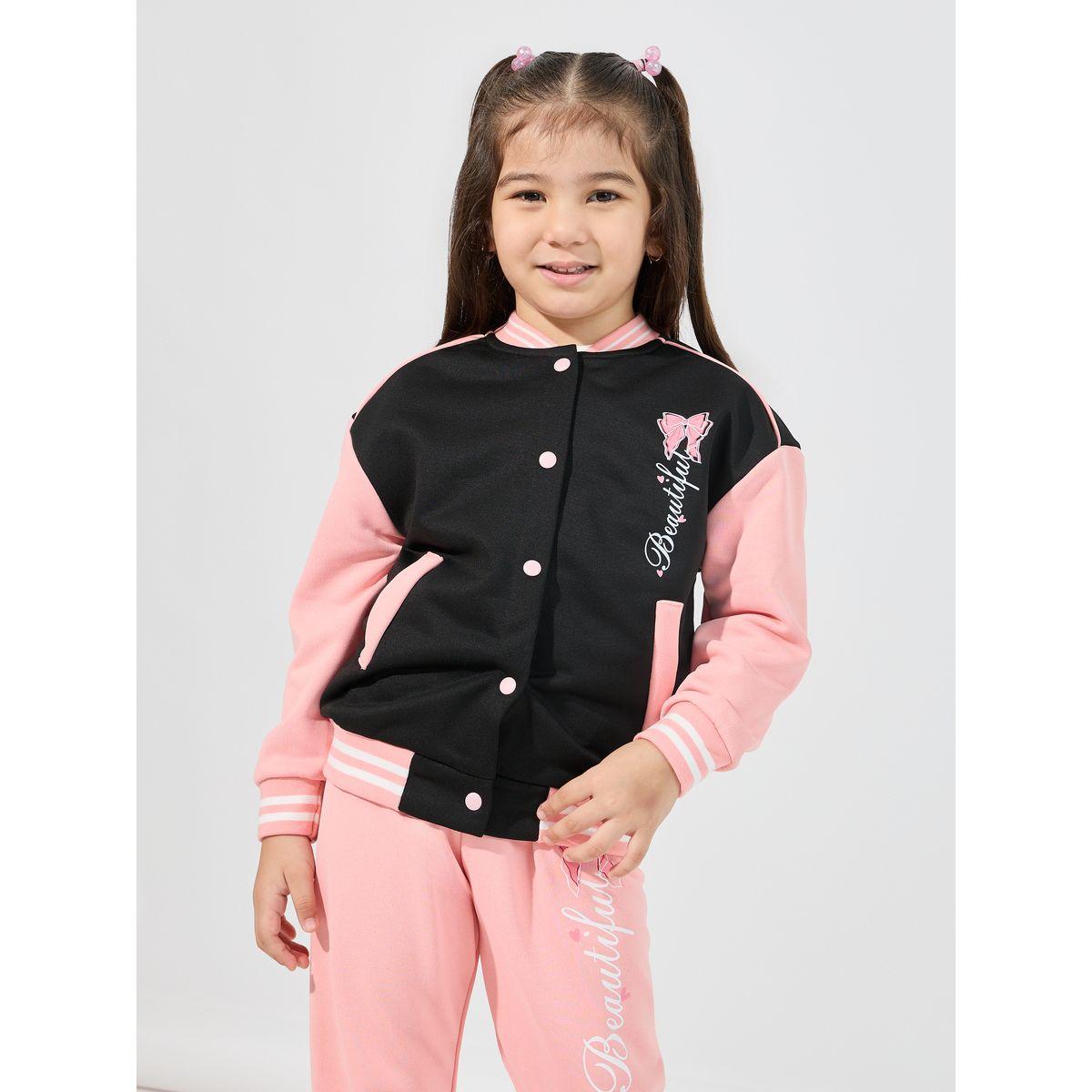 Styli Color Block Printed Jacket & Joggers Set-girls-clothing-setsandcoords-image-3