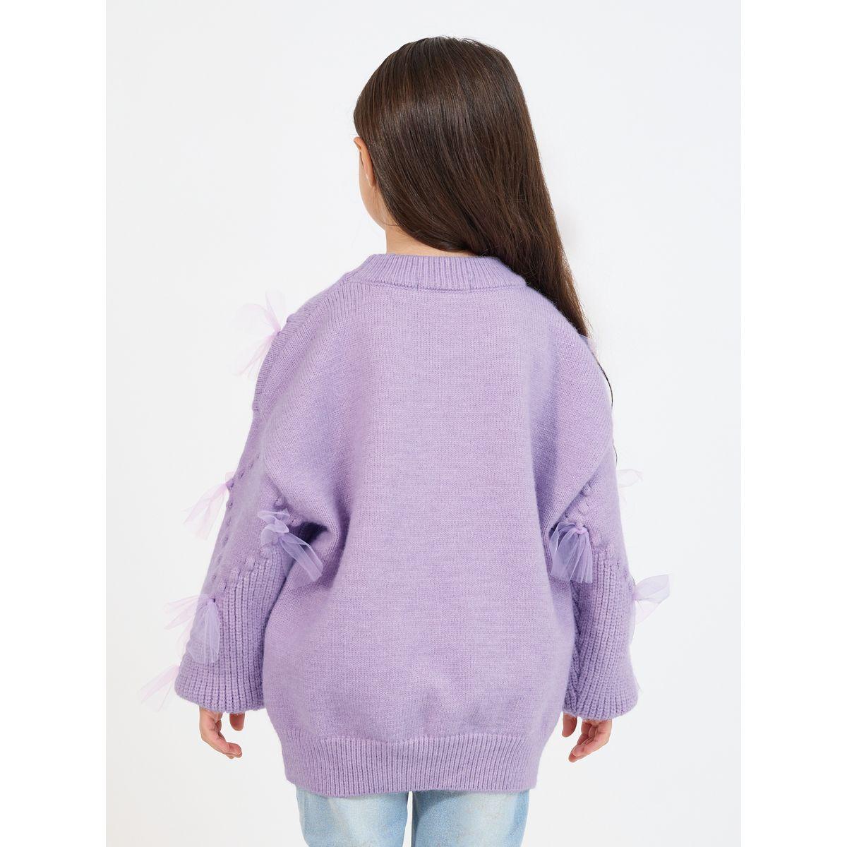 Styli Mesh Bow Applique Texture Soft Sweater-girls-clothing-jumpersandcardigans-image-4