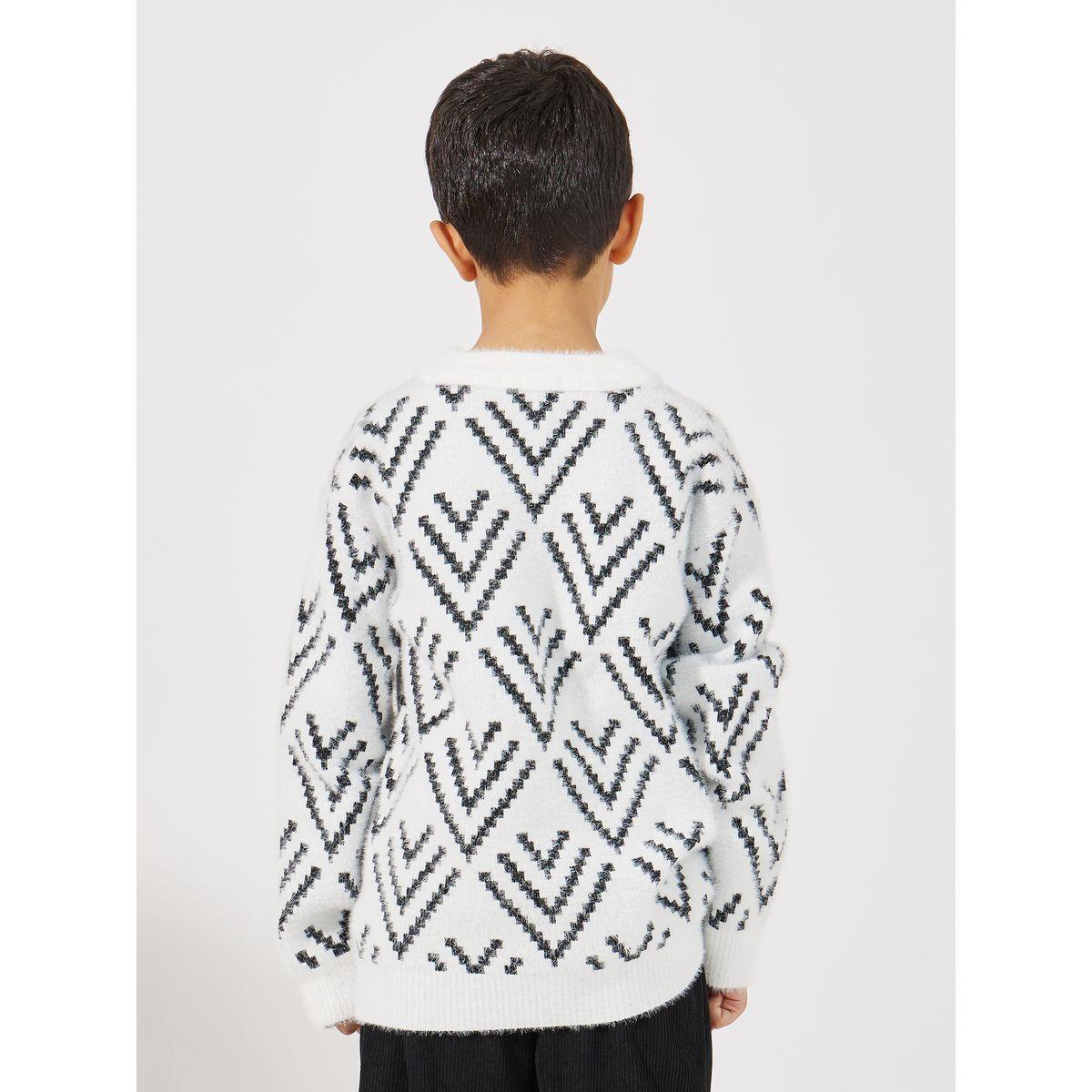 سويتر مطبع بأنماط هندسية ومزين بخيوط-boys-clothing-jumpersandcardigans-image-5