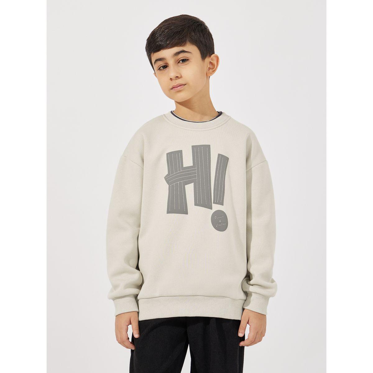 سويت شيرت مزين بحرف مع حواف مكبلة-boys-clothing-sweatshirts-image-1