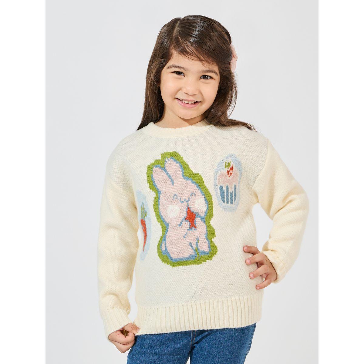 سويتر محبوك مزين بأرنب-girls-clothing-jumpersandcardigans-image-4