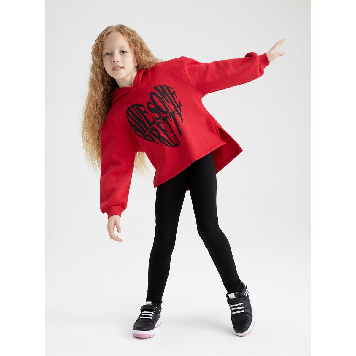 DeFacto X Styli  Heart Printed Hoodie & Leggings Set-girls-clothing-setsandcoords-image-7