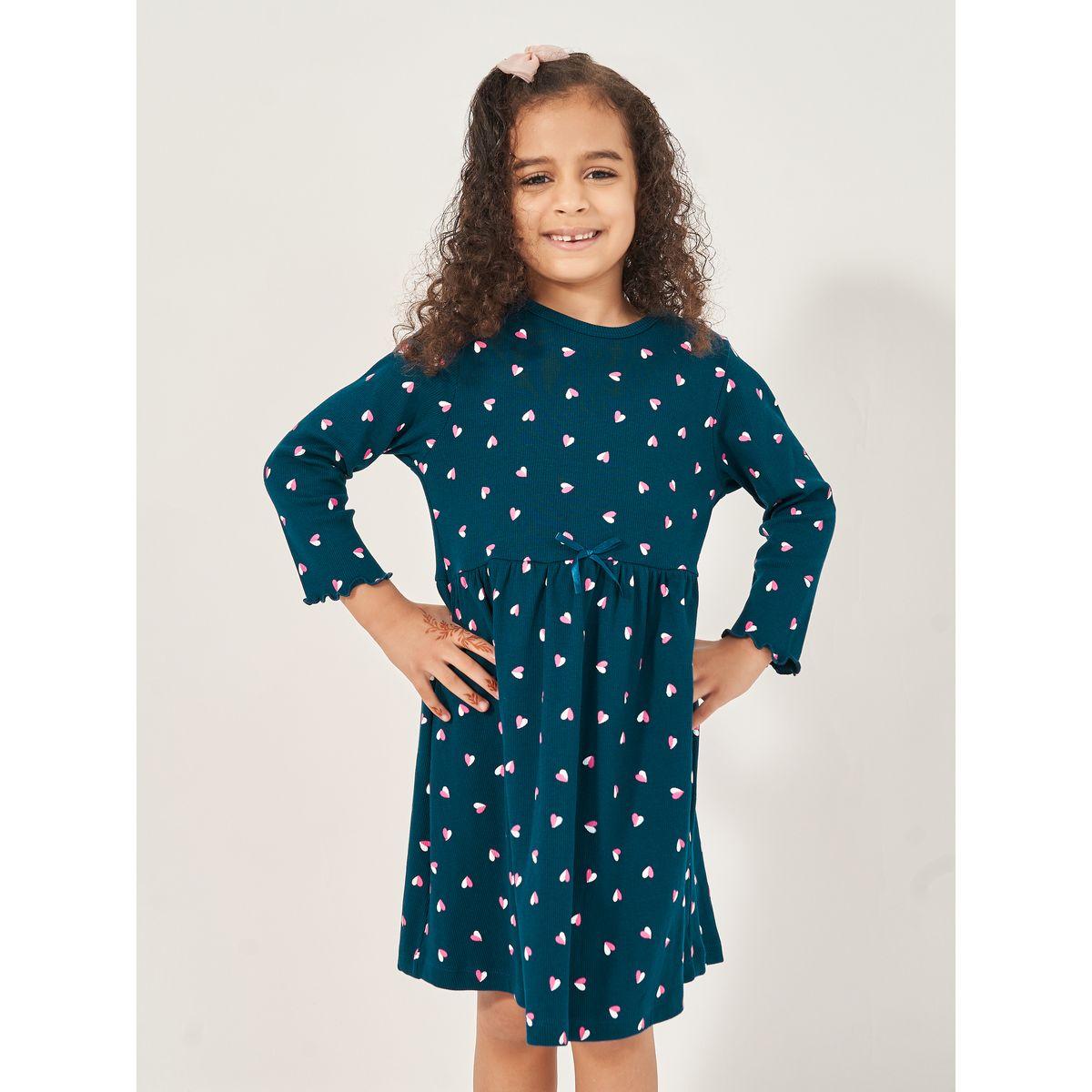 فستان بطول الركبة مطبع بالكامل-girls-clothing-dressesandjumpsuits-image-2