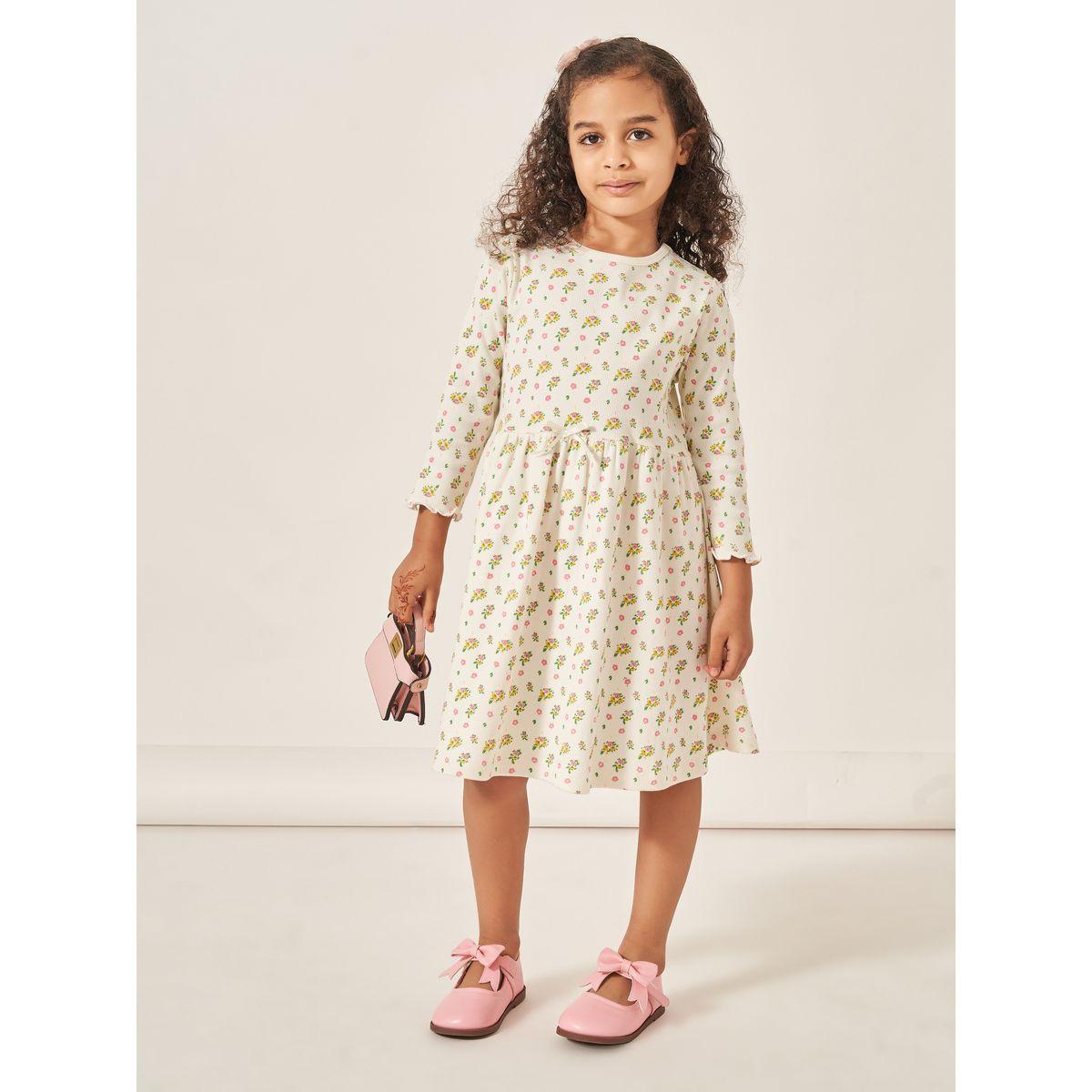 فستان بطول الركبة مطبع بالكامل-girls-clothing-dressesandjumpsuits-image-1