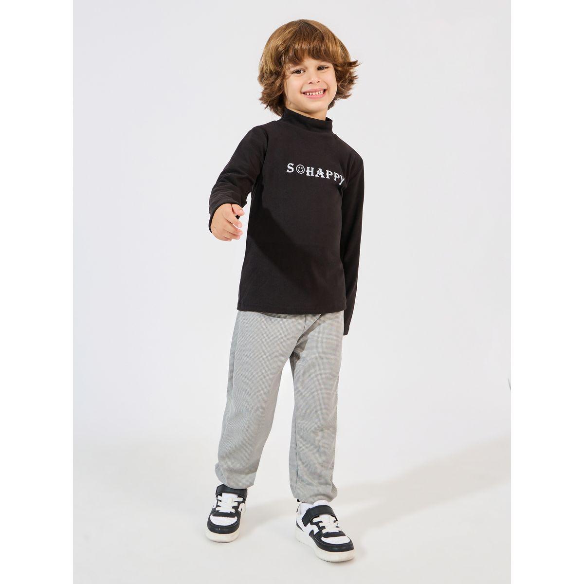 Styli Slogan Printed Mock Neck T-Shirt-boys-clothing-tshirtsandpolos-image-2