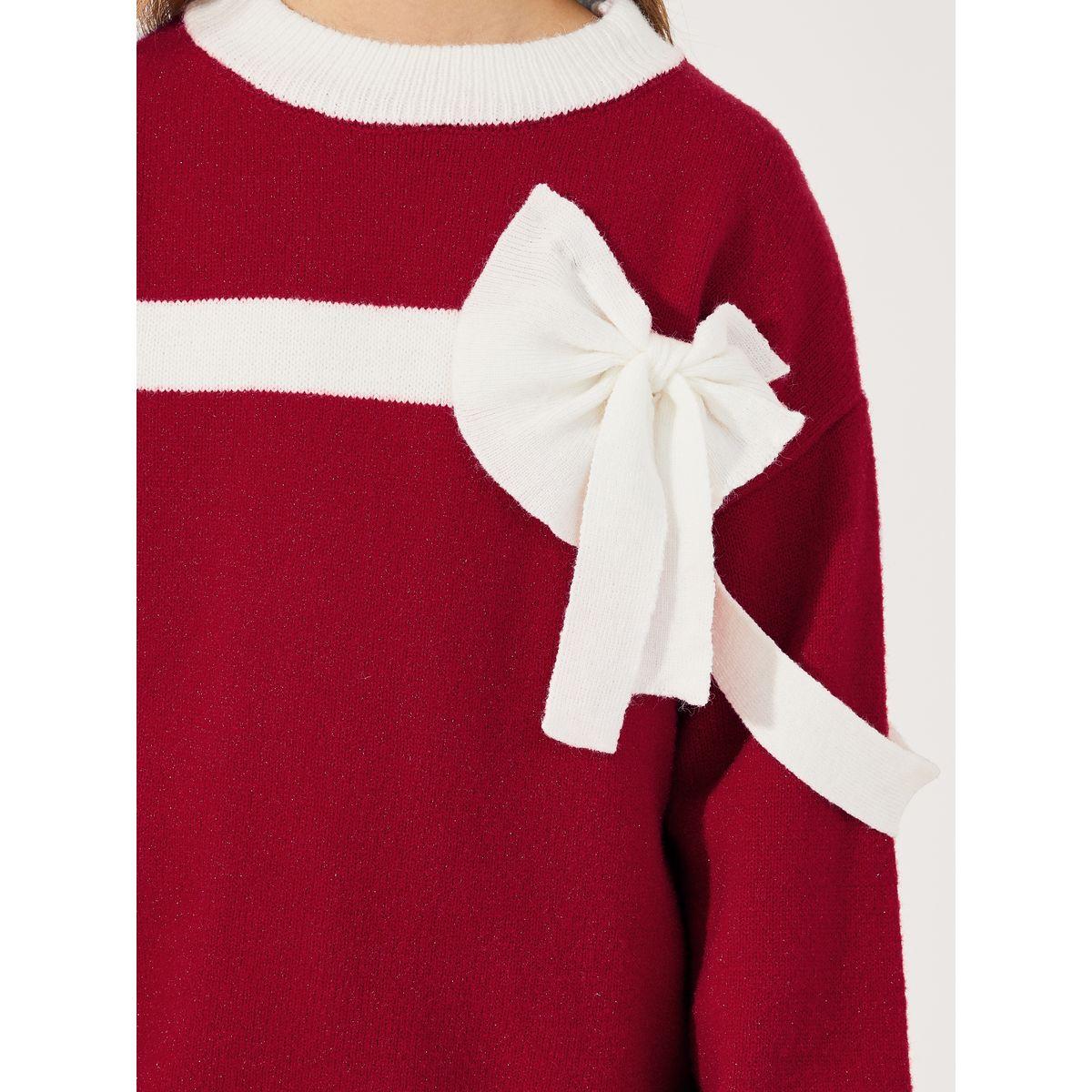 سويتر محبوك فضفاض بتفاصيل مُتباينة-girls-clothing-jumpersandcardigans-image-3