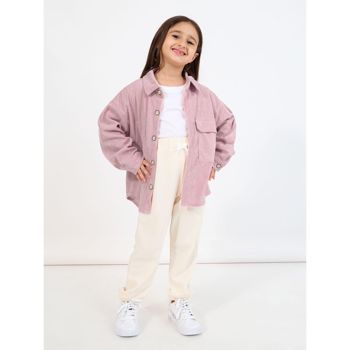 بلوزة كوردروي فضفاضة مع جيوب كارجو-girls-clothing-blousesandshirts-image-2