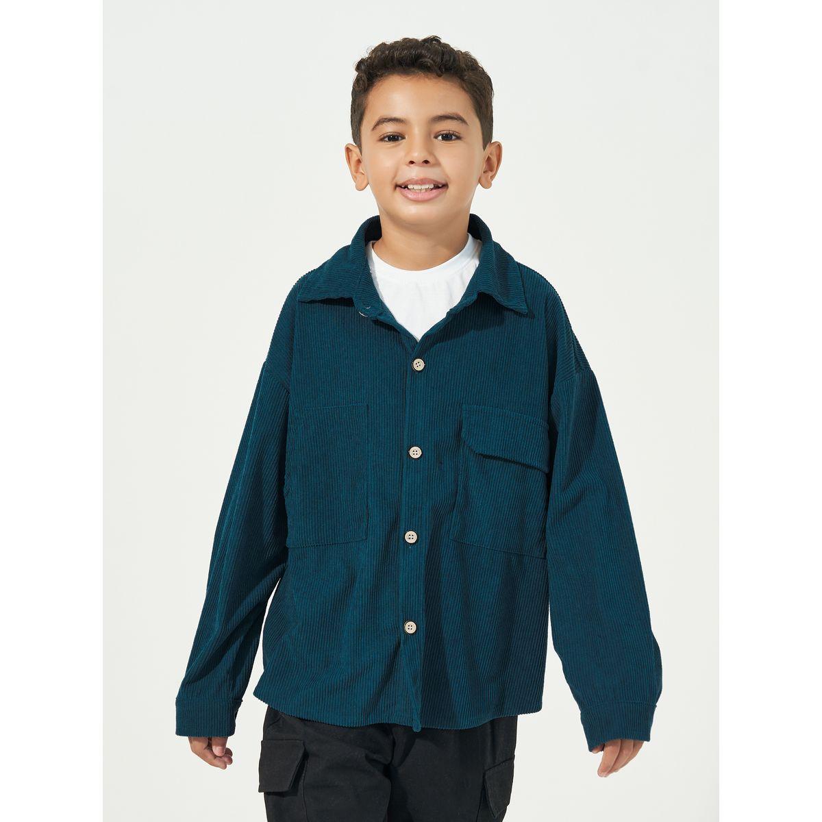 Styli Cargo Pockets Front Corduroy Shirt-boys-clothing-shirts-image-1