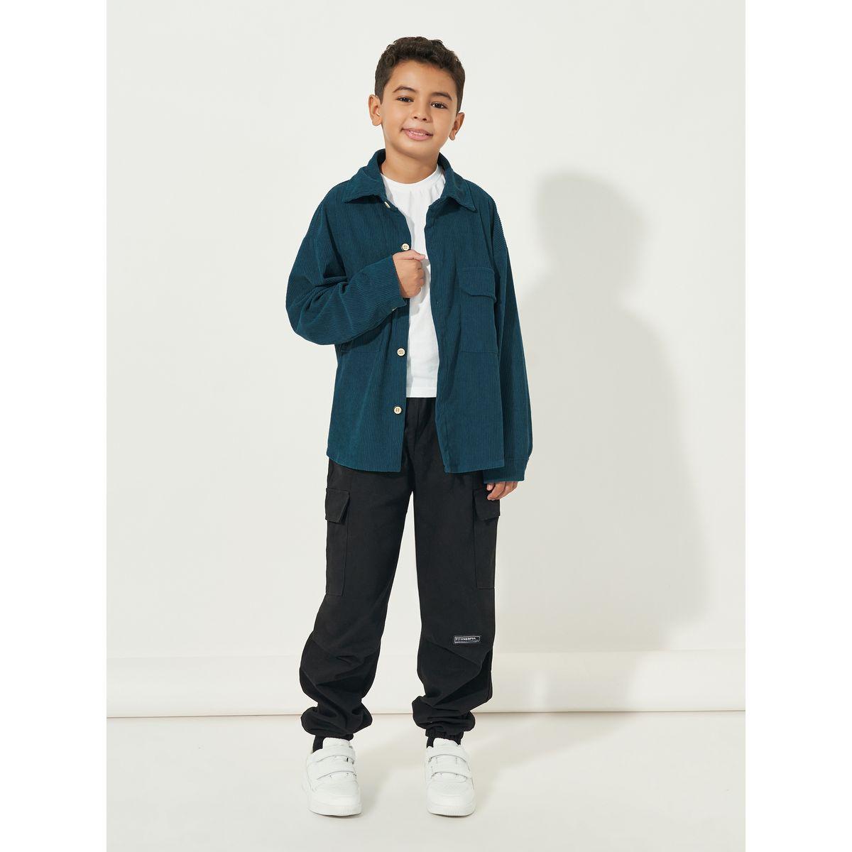Styli Cargo Pockets Front Corduroy Shirt-boys-clothing-shirts-image-2