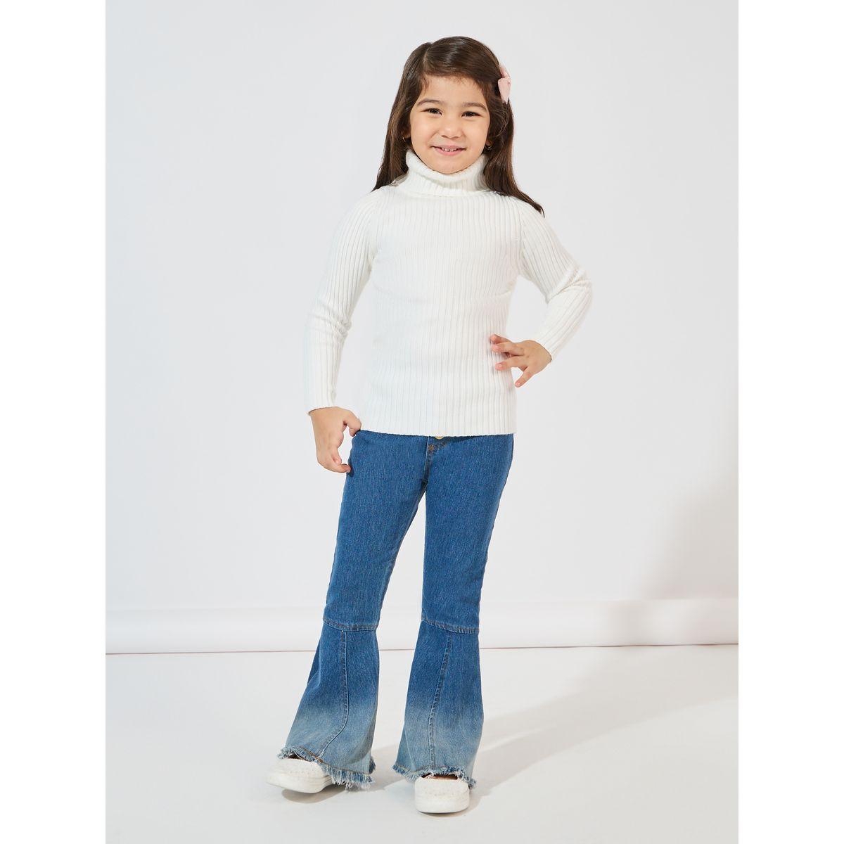 سويتر محبوك بتفاصيل مضلع وياقة عالية-girls-clothing-jumpersandcardigans-image-2