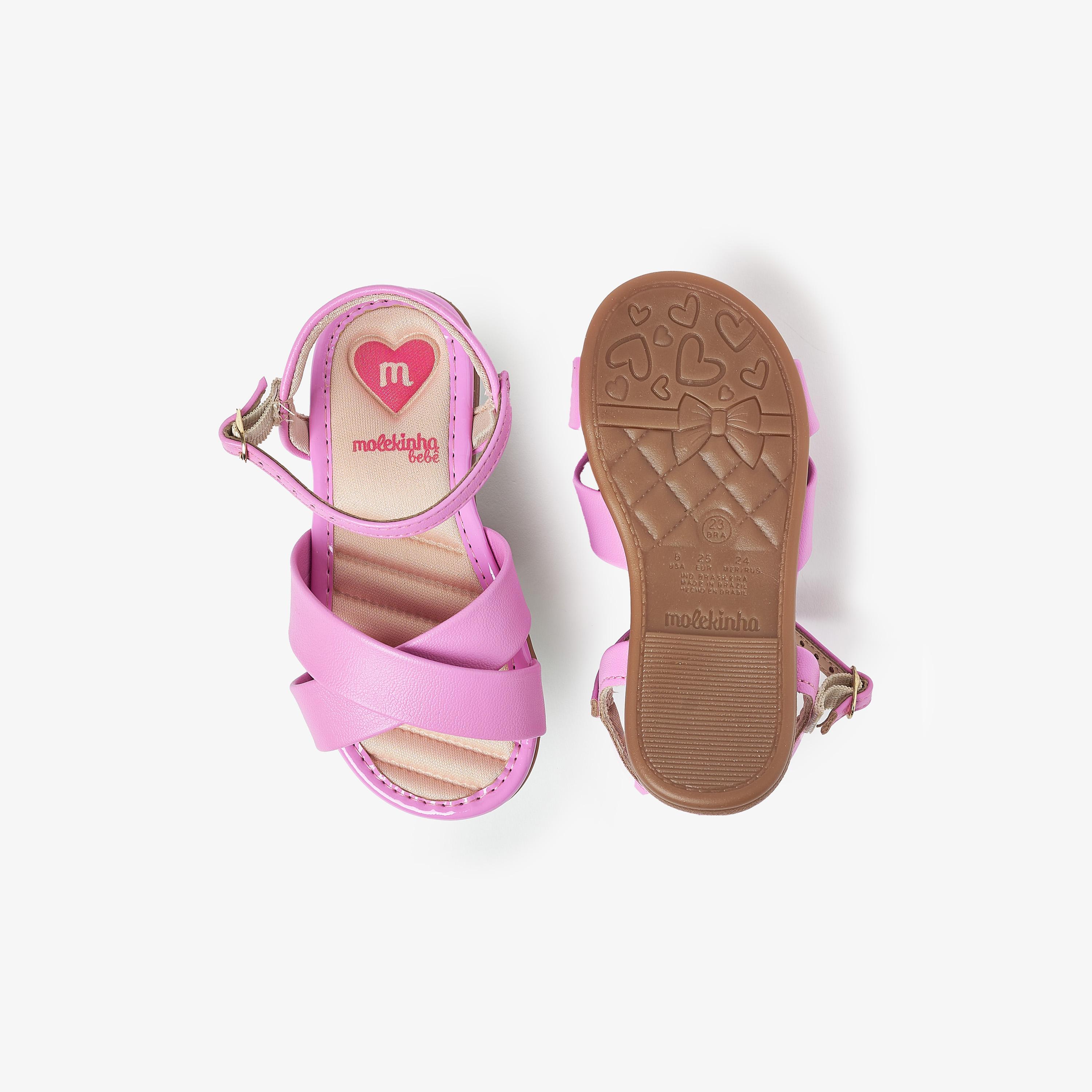 Molekinha by Geoomnii Kids Criss Cross Strap Sandals with Sling Back | 2112-658-9569     -girls-shoes-sandals-image-4