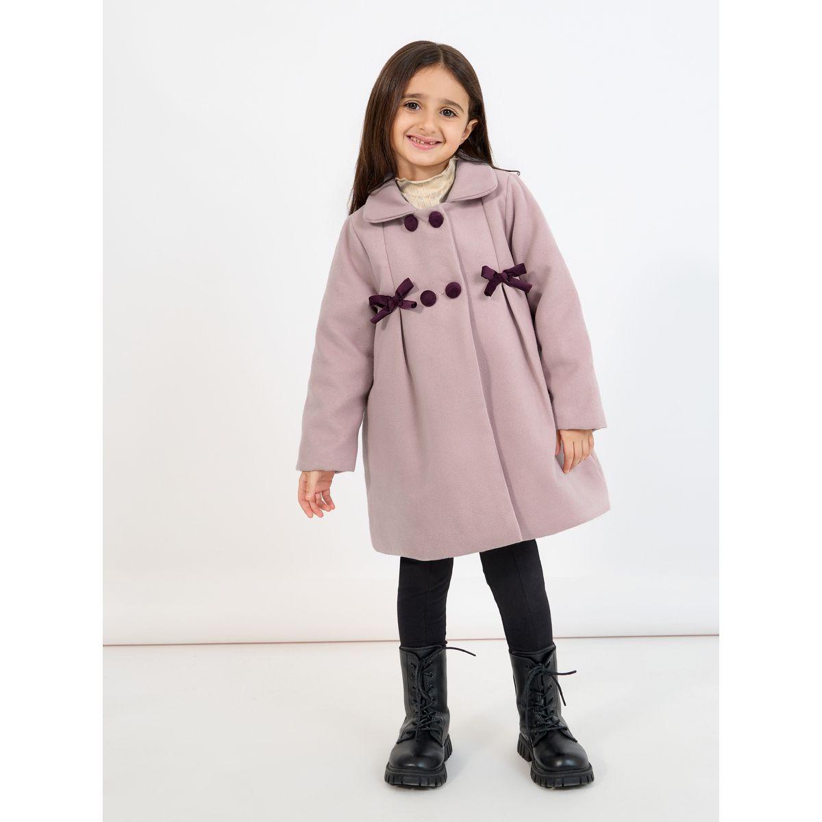 Styli Bow Tie Front Pleated Coat-girls-clothing-jacketsandcoats-image-2