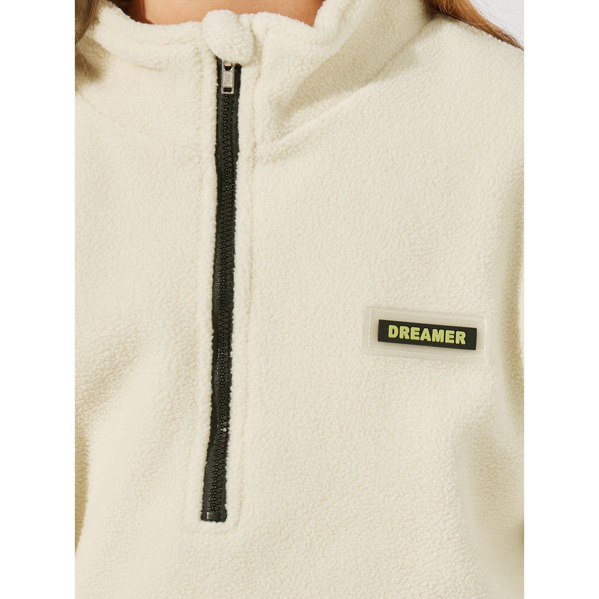 سويت شيرت فليس بقصة فضفاضة مع شارة-girls-clothing-winterwear-sweatshirts-image-3