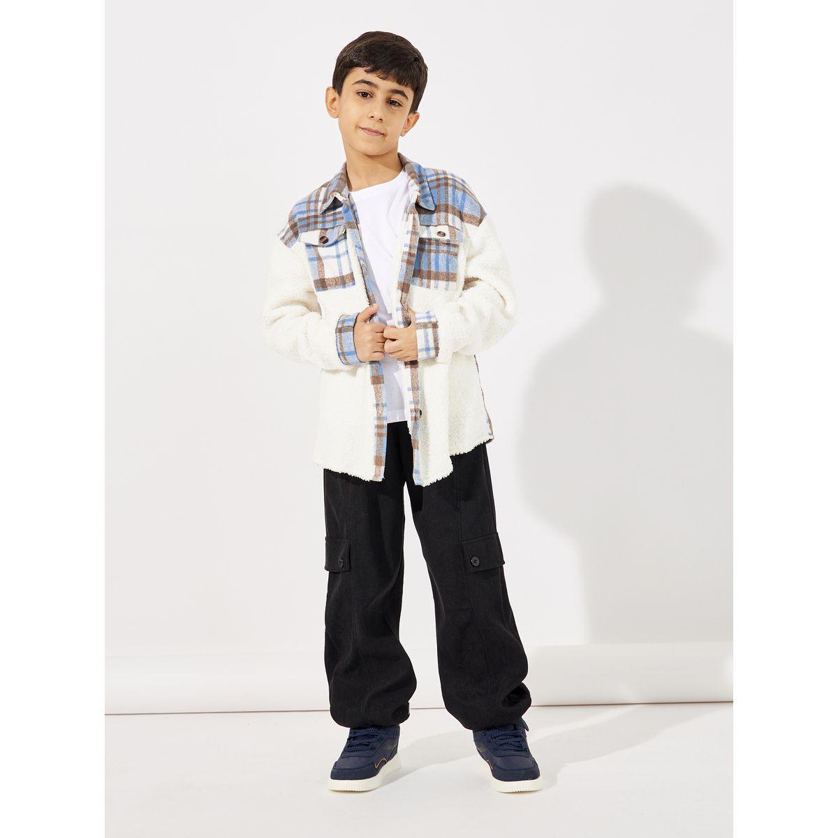 Styli Colorblock Brushed Checked Pocket Front  Jacket-boys-clothing-jacketsandcoats-image-2