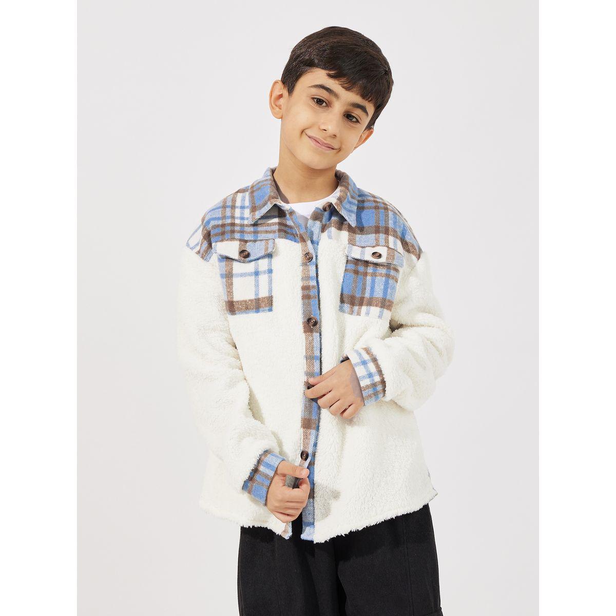 Styli Colorblock Brushed Checked Pocket Front  Jacket-boys-clothing-jacketsandcoats-image-3