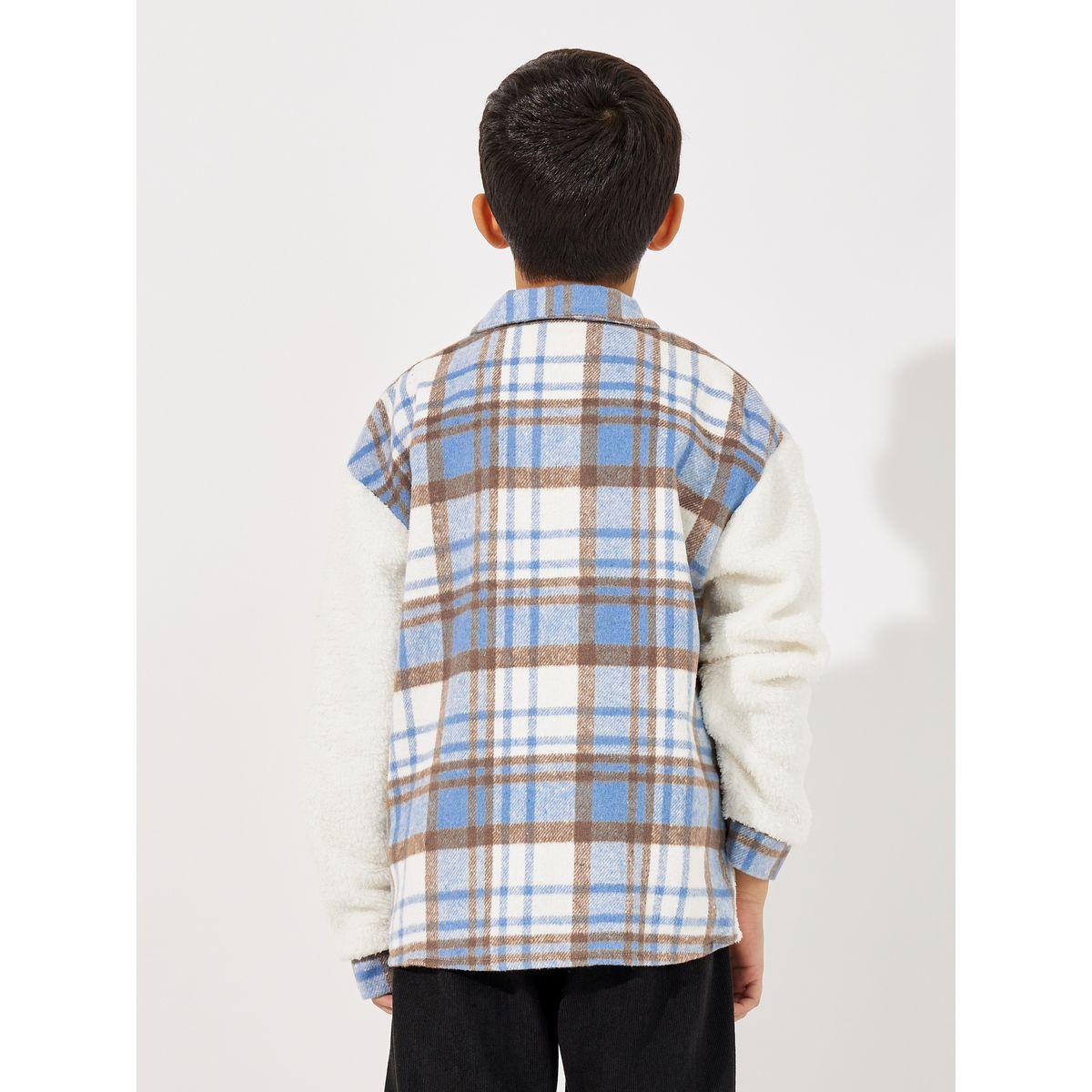 Styli Colorblock Brushed Checked Pocket Front  Jacket-boys-clothing-jacketsandcoats-image-5