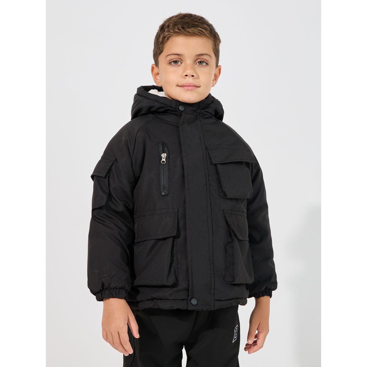 Styli Cargo Pockets Front Thermal Lined Parka-boys-clothing-jacketsandcoats-image-1