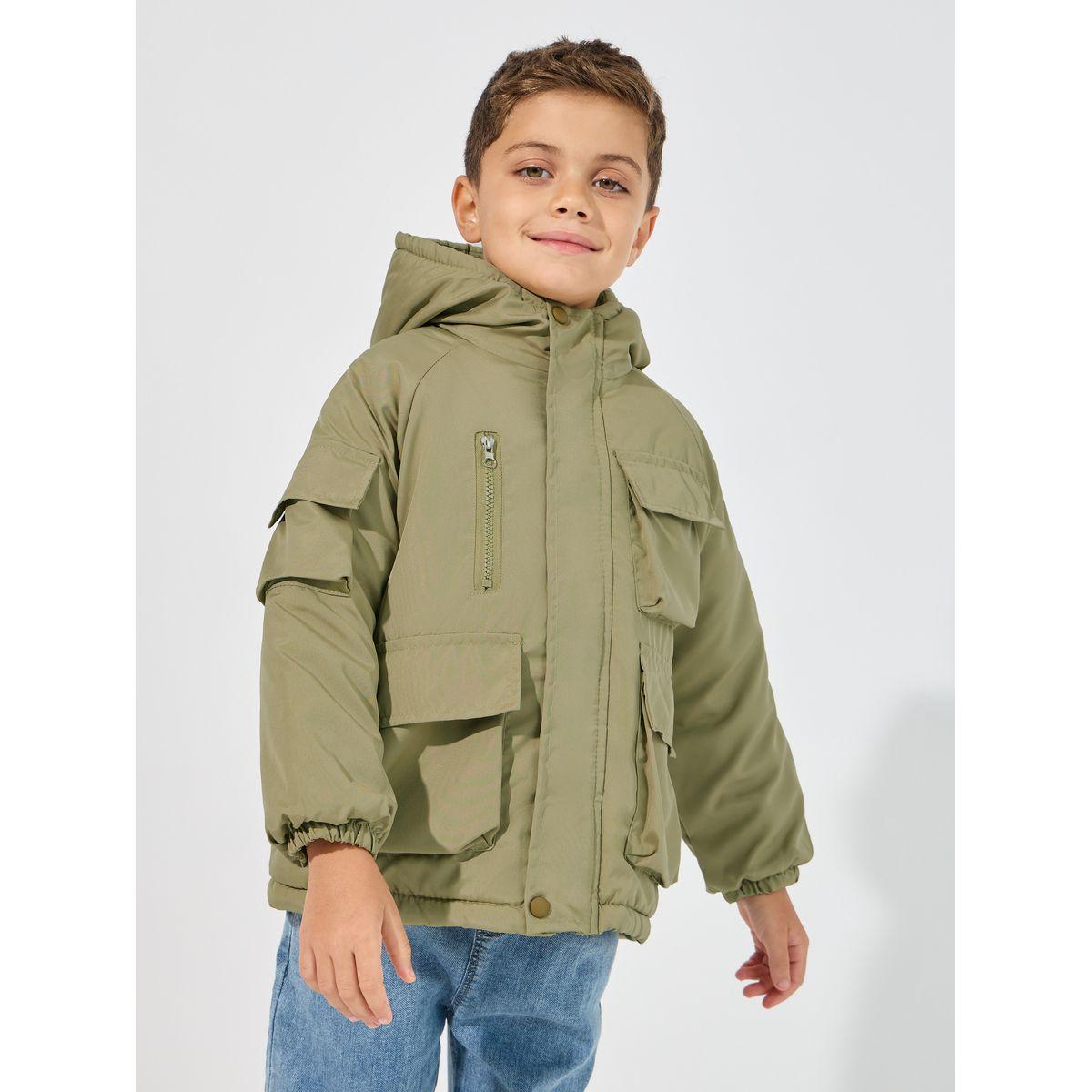 Styli Cargo Pockets Front Thermal Lined Parka-boys-clothing-jacketsandcoats-image-1