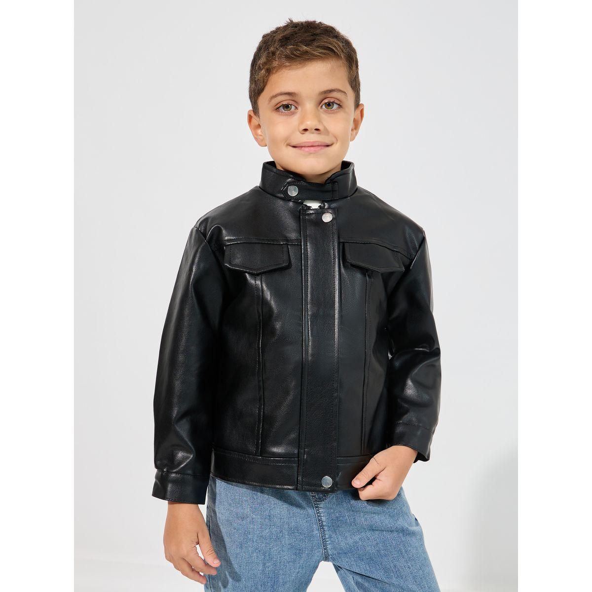 Styli Leather Look Zipper Jacket-boys-clothing-jacketsandcoats-image-1