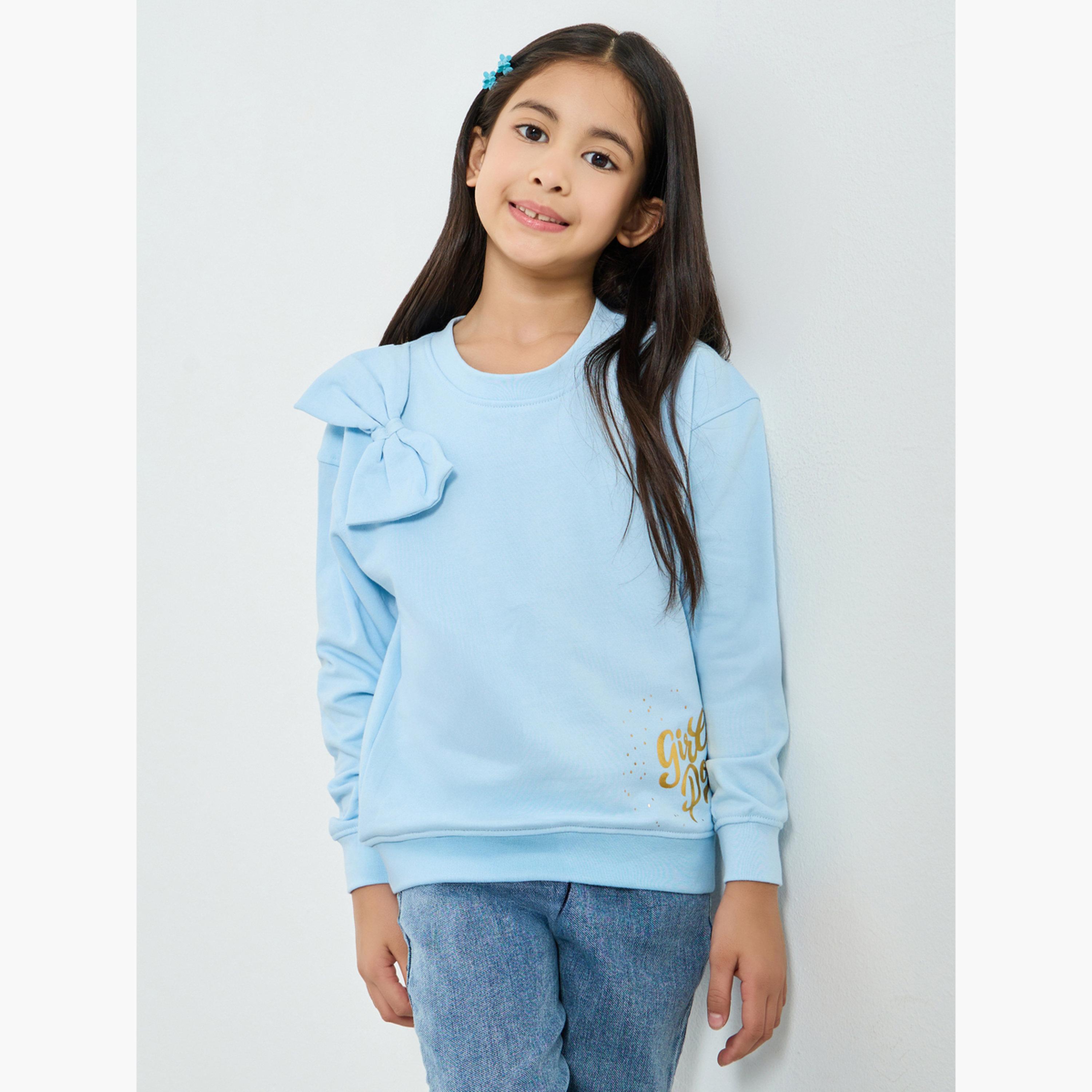Styli Girls Bow Detail Printed Sweatshirt-girls-clothing-sweatshirts-image-1