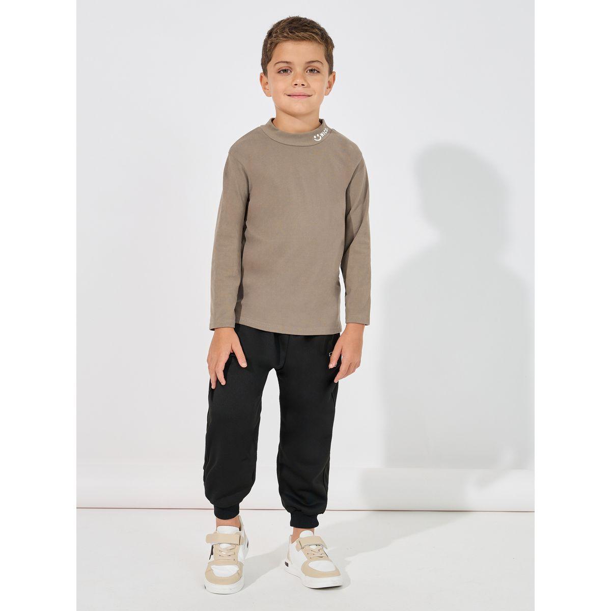 تيشيرت مطبع بكتابة مع ياقة وهمية-boys-clothing-tshirtsandpolos-image-2