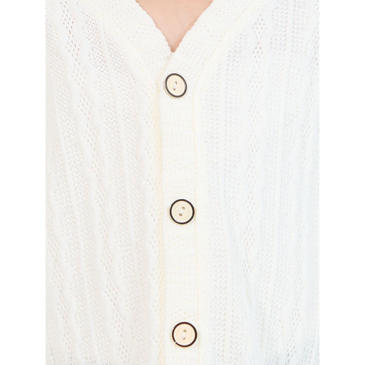 Styli Solid Cable Knit Cardigan-girls-clothing-jumpersandcardigans-image-3