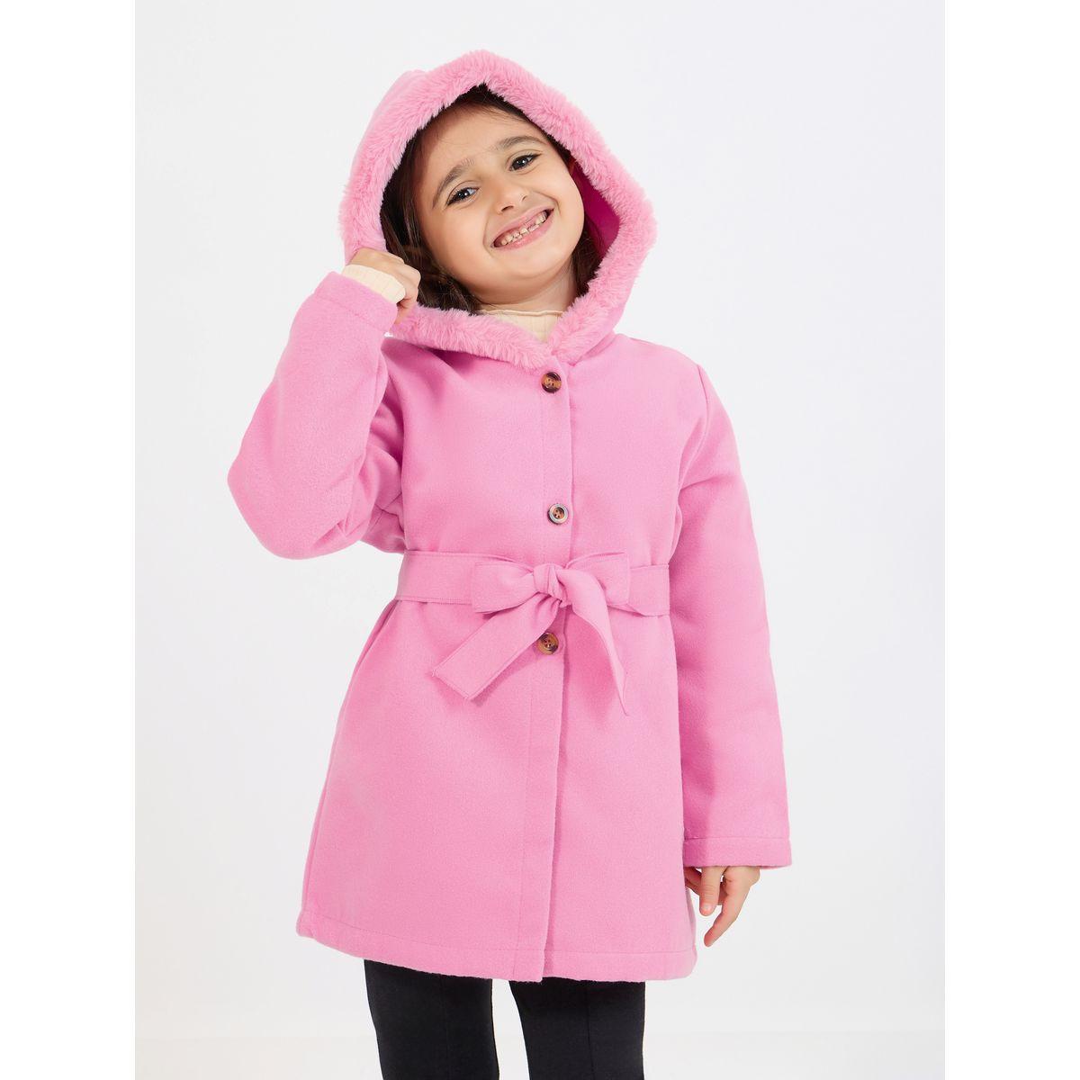 Styli Light Weight Fuzzy Trim Hooded Coat-girls-clothing-winterwear-jacketsandcoats-image-2