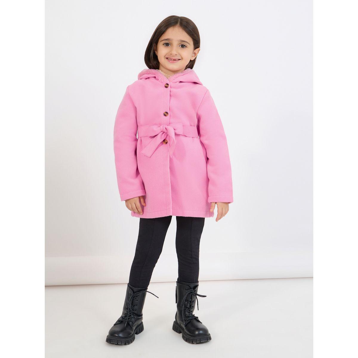 Styli Light Weight Fuzzy Trim Hooded Coat-girls-clothing-winterwear-jacketsandcoats-image-4