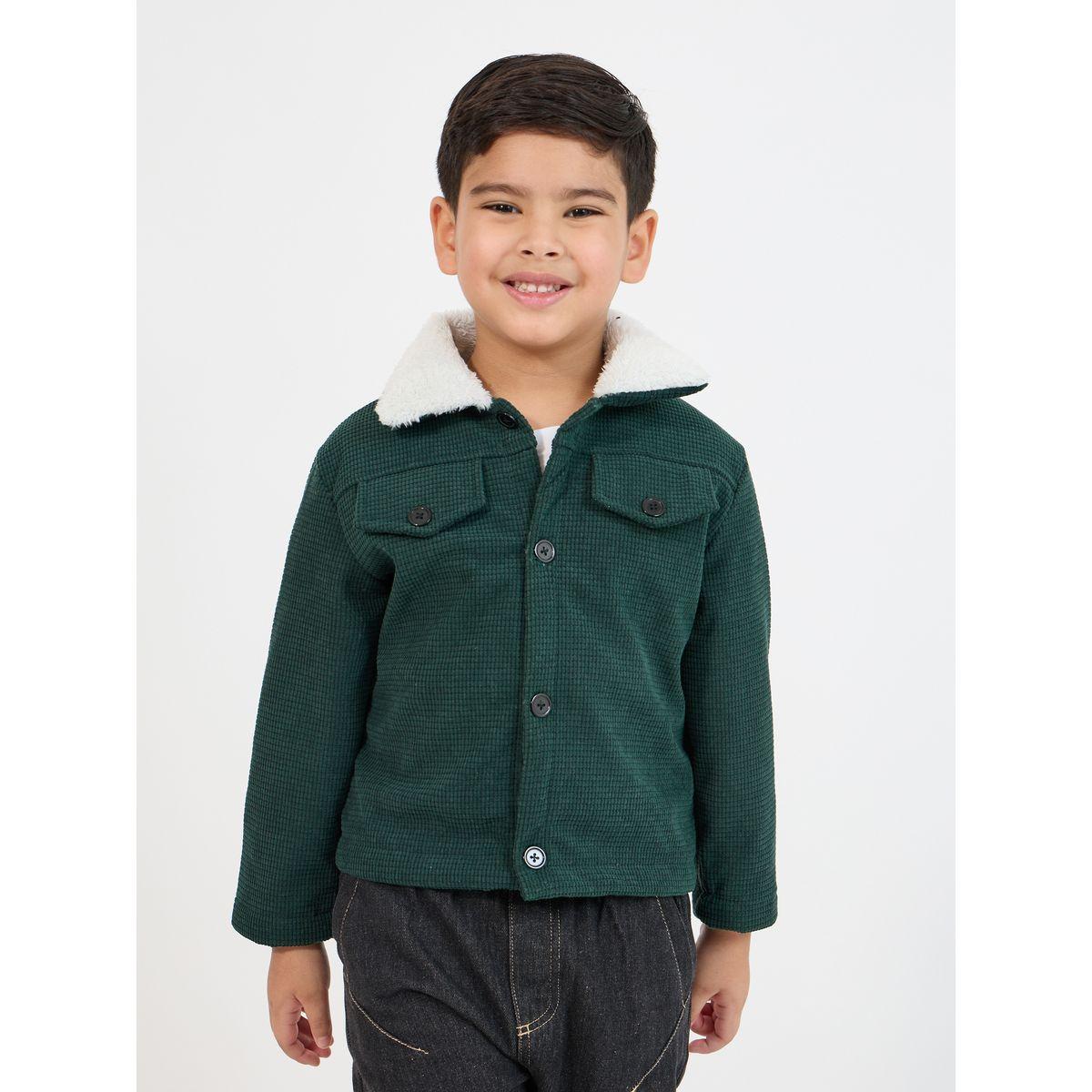 Styli Front Flap Pocket Texture Thermal Lined Coat-boys-clothing-jacketsandcoats-image-1