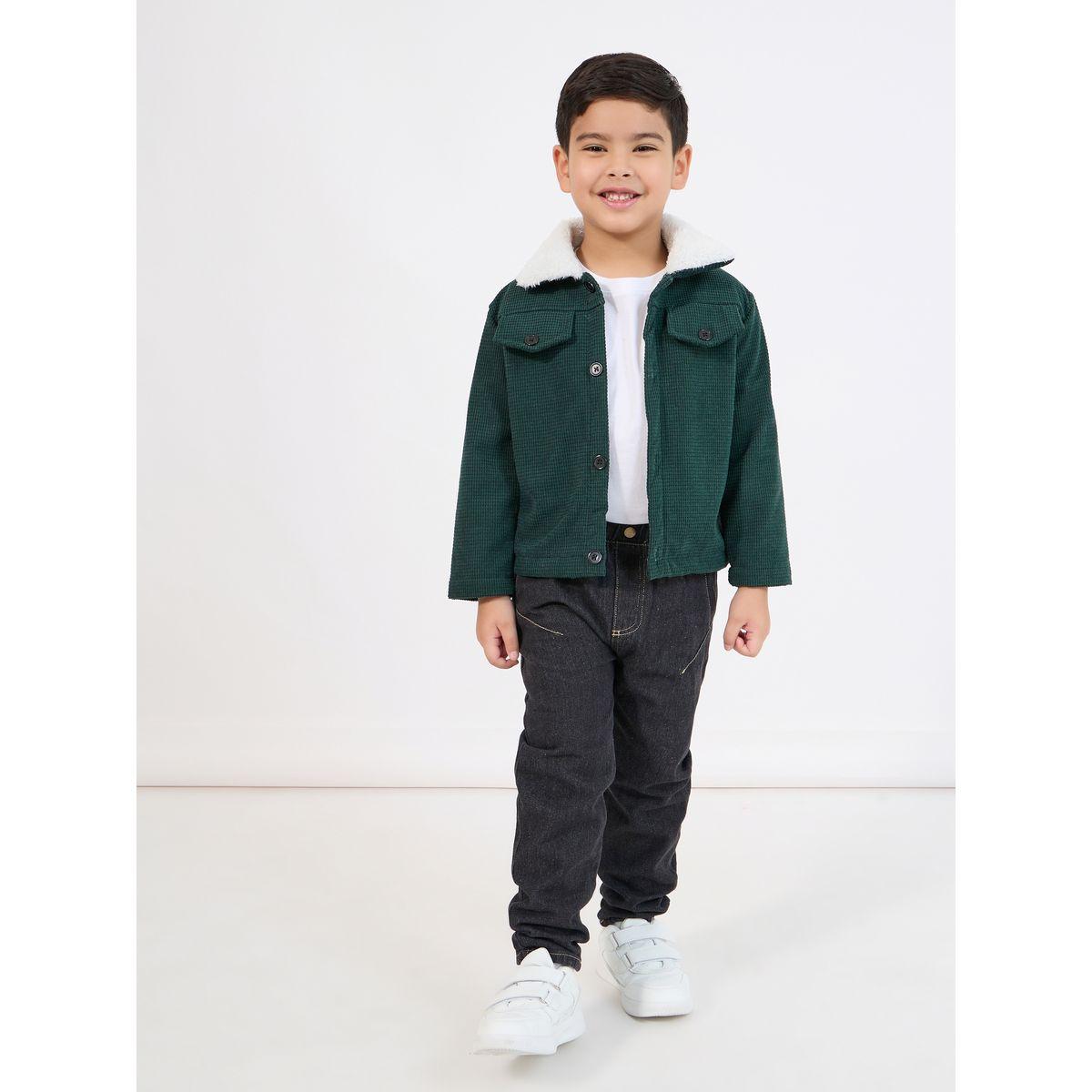 Styli Front Flap Pocket Texture Thermal Lined Coat-boys-clothing-jacketsandcoats-image-2