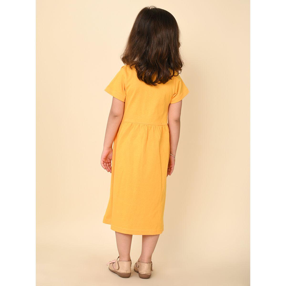 فستان ميدي مطبع بطبعة جرافيك ليل بيكس × ستايلي-girls-clothing-dressesandjumpsuits-image-2
