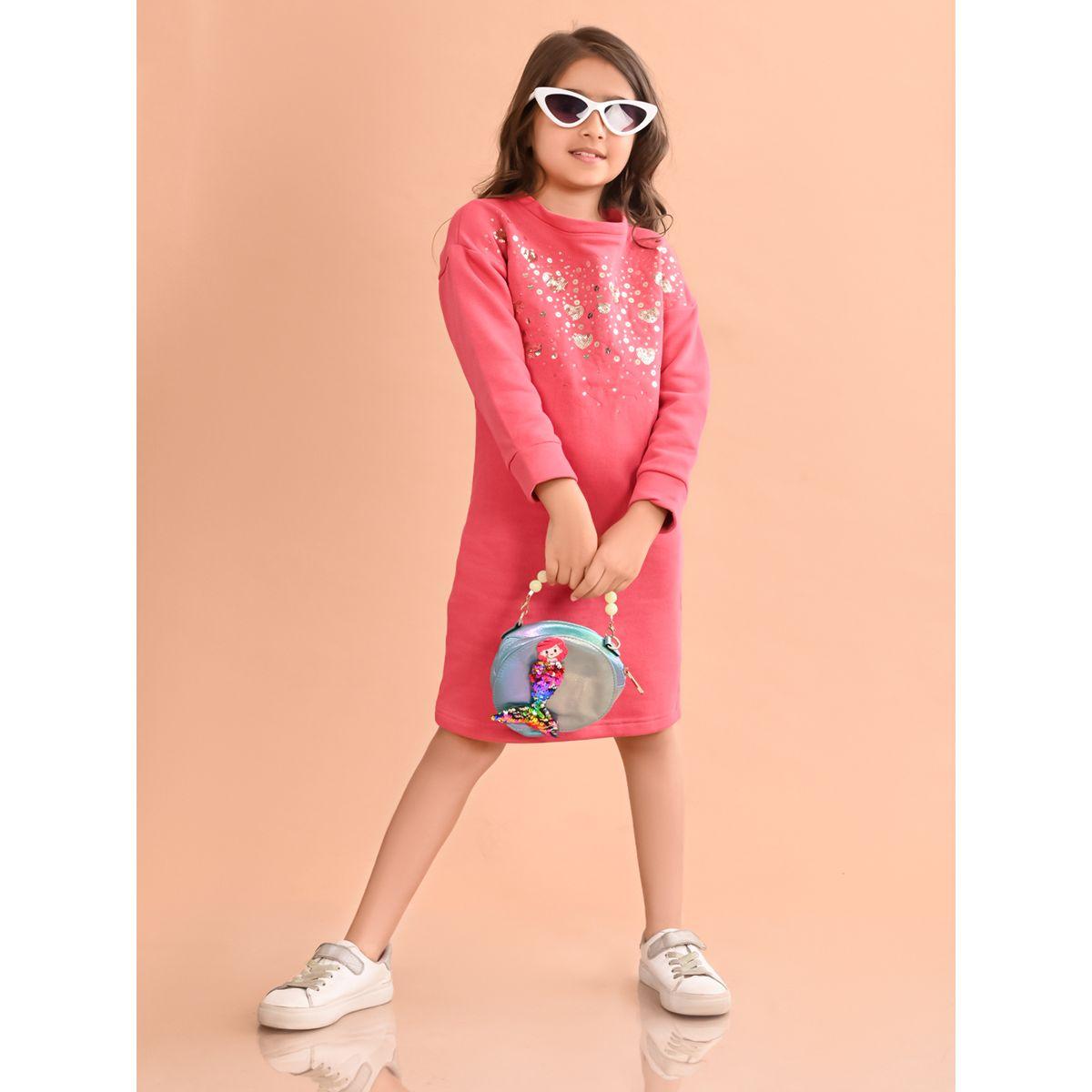 LilPicks Sequined Knee Length Dress-girls-clothing-dressesandjumpsuits-image-1