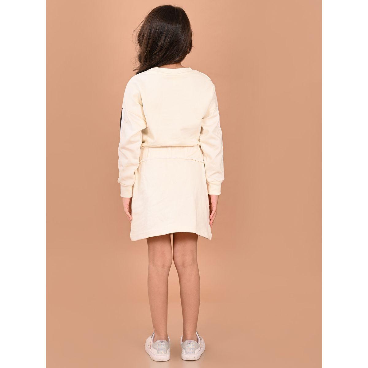 فستان بطول الركبة وطبعة كتابة ليل بيكس × ستايلي-girls-clothing-dressesandjumpsuits-image-4