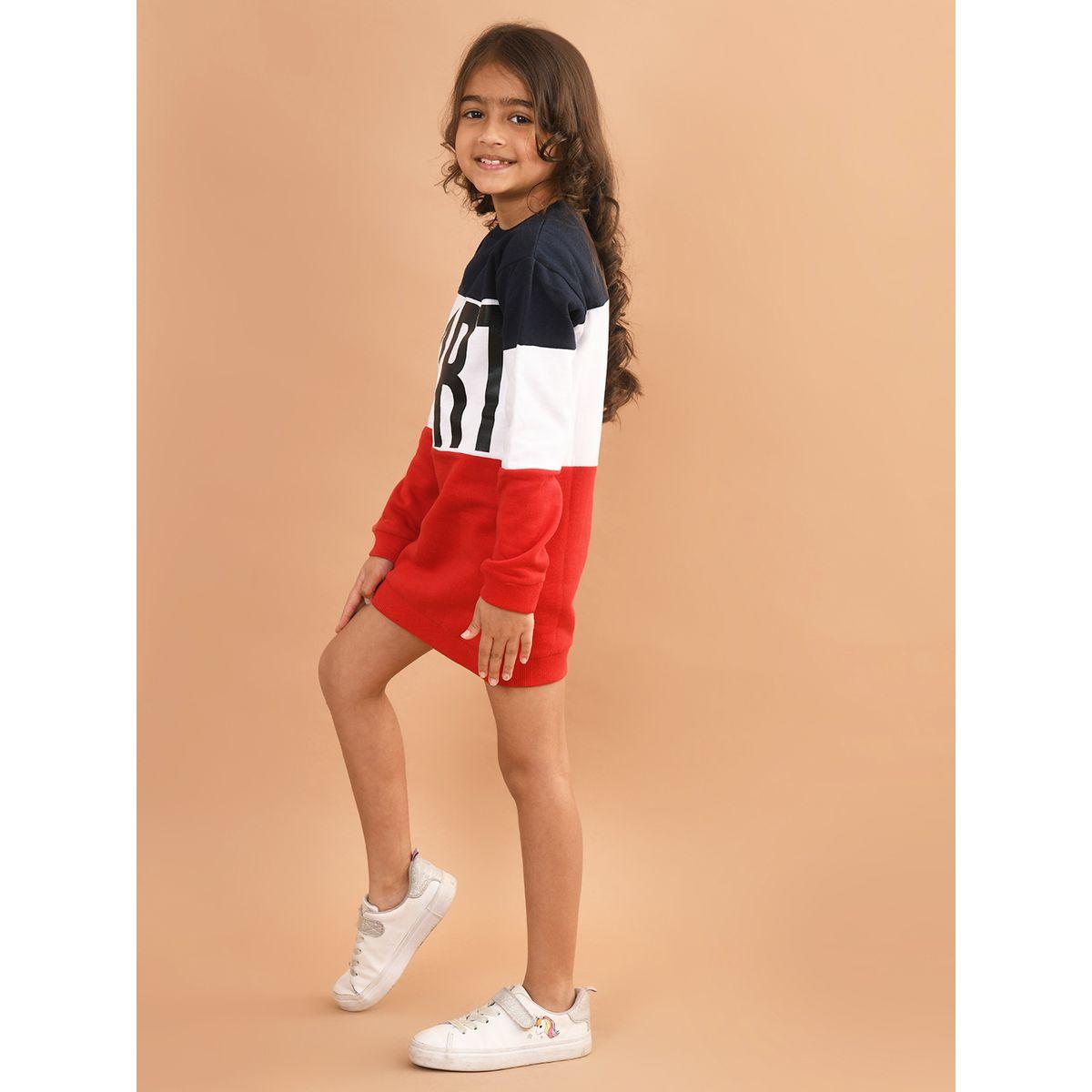 LilPicks X Styli  Colorblock Knee Length Dress-girls-clothing-dressesandjumpsuits-image-2