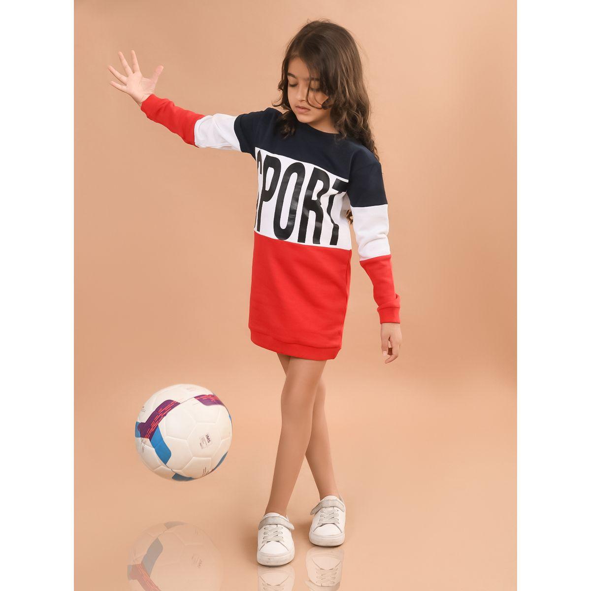 LilPicks X Styli  Colorblock Knee Length Dress-girls-clothing-dressesandjumpsuits-image-5