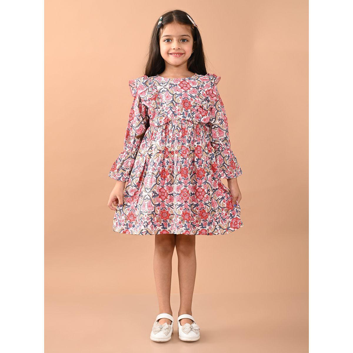 LilPicks Printed Fit & Flare Knee Length Dress-girls-clothing-dressesandjumpsuits-image-3