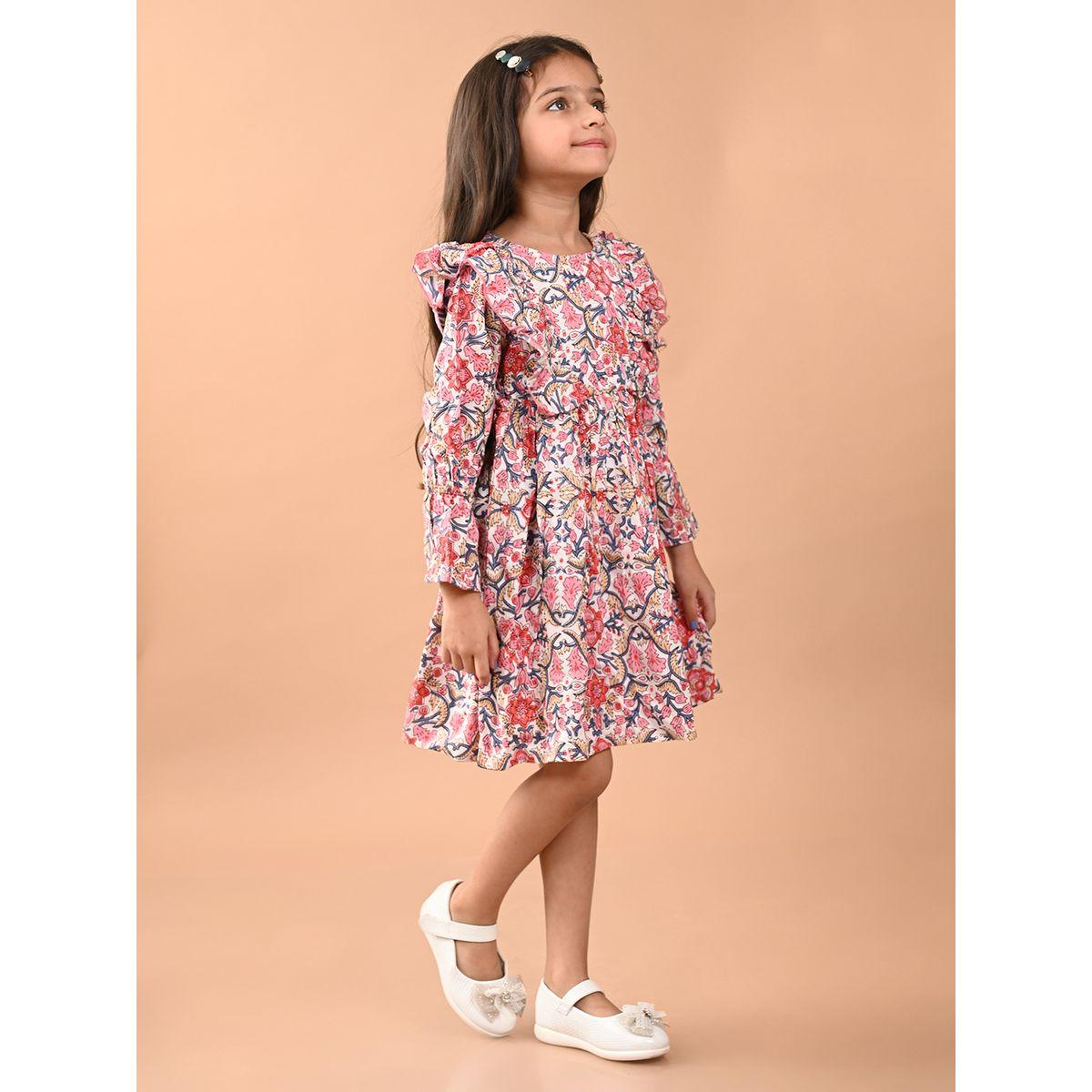 LilPicks Printed Fit & Flare Knee Length Dress-girls-clothing-dressesandjumpsuits-image-4