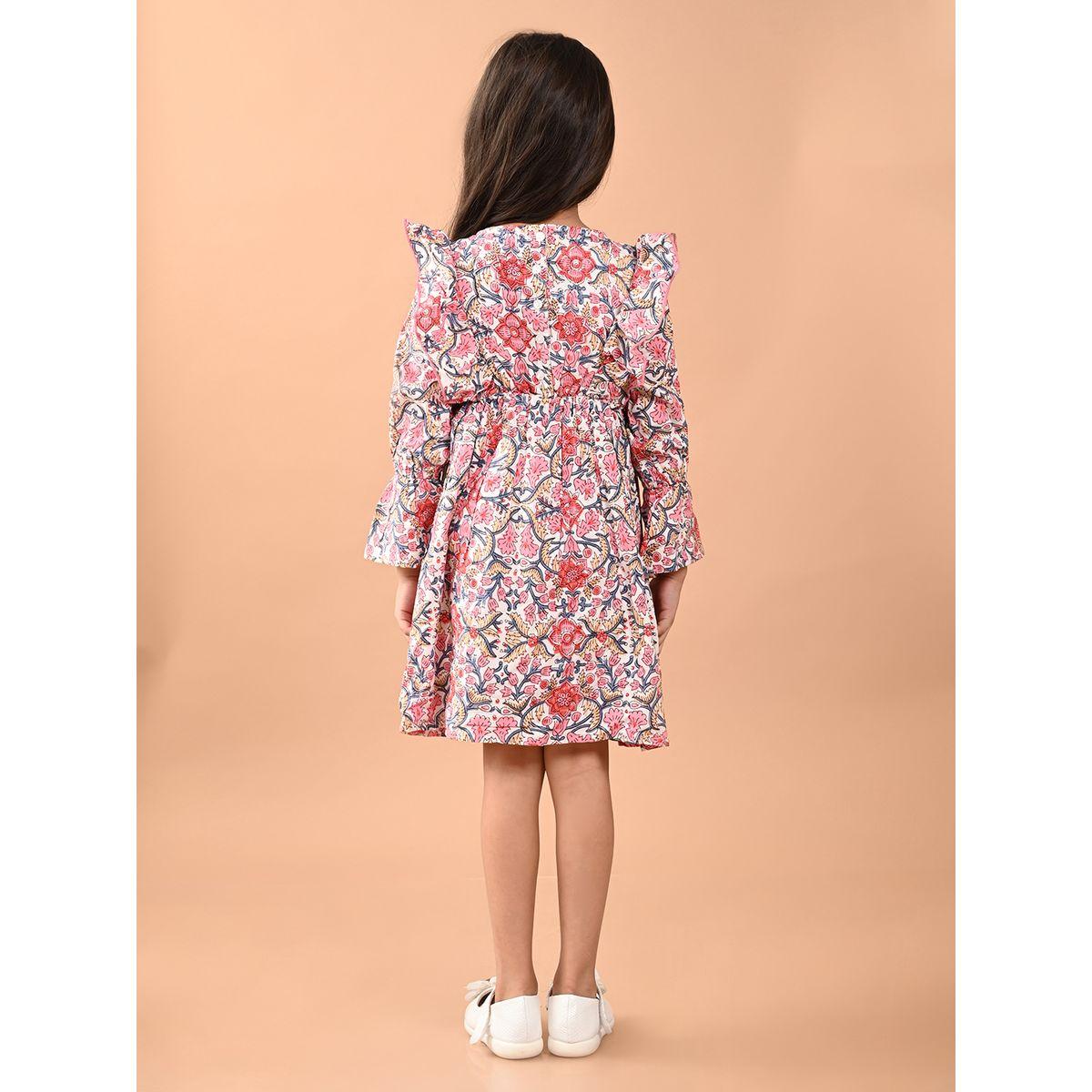 فستان بطول الركبة وطبعة زهور-girls-clothing-dressesandjumpsuits-image-5