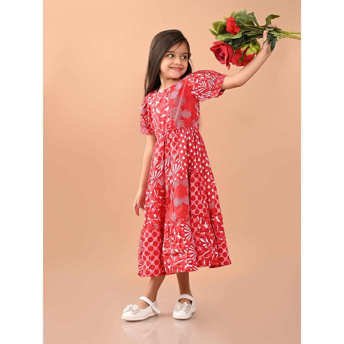 LilPicks X Styli  Printed Short Sleeves Dress-girls-clothing-dressesandjumpsuits-image-1