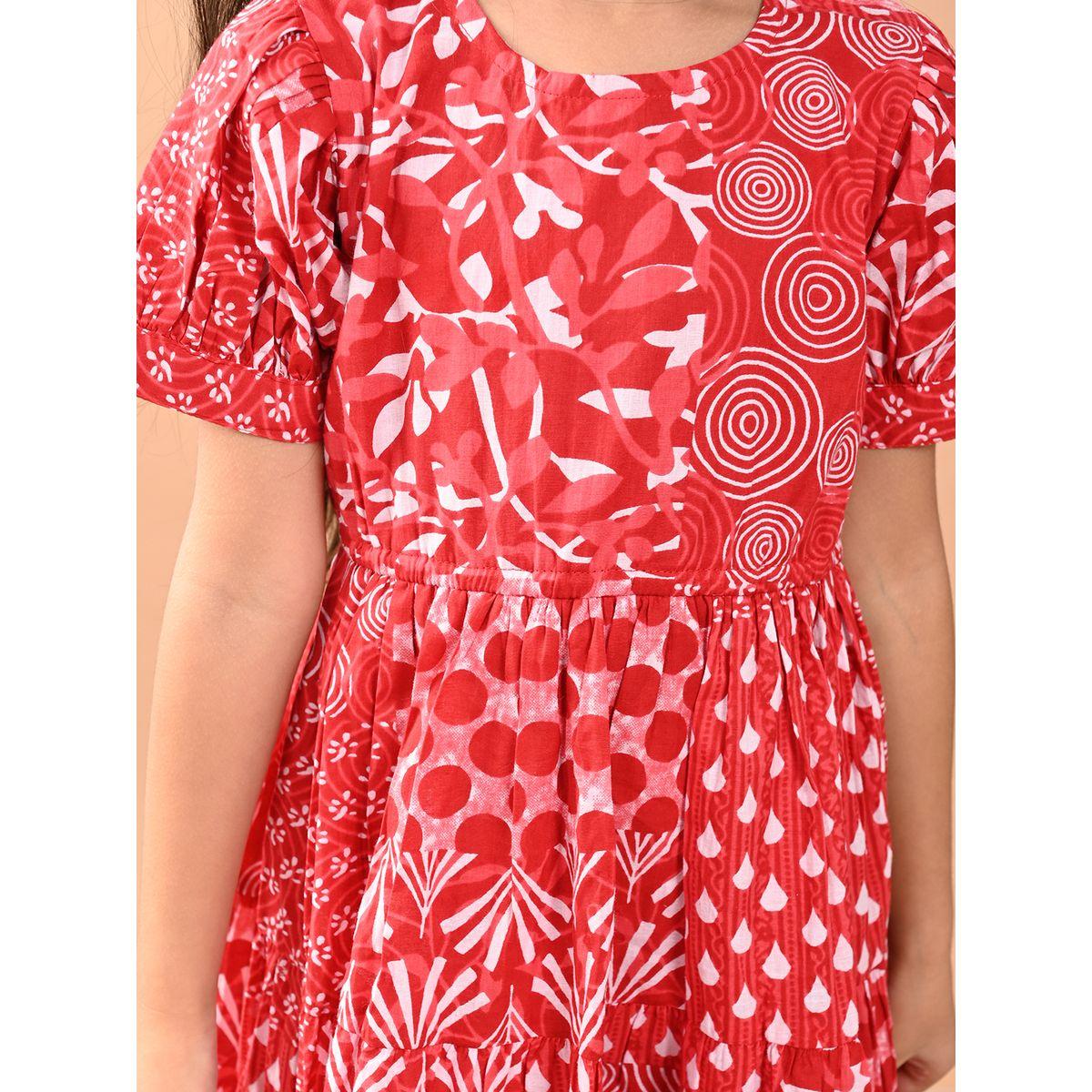 LilPicks X Styli  Printed Short Sleeves Dress-girls-clothing-dressesandjumpsuits-image-2
