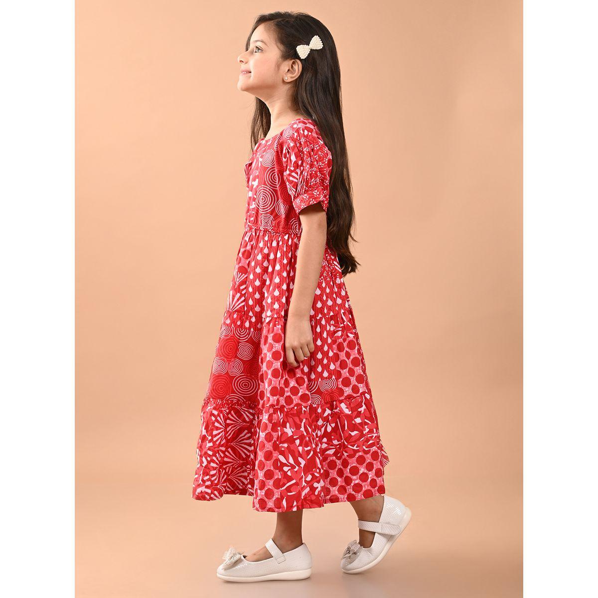 LilPicks X Styli  Printed Short Sleeves Dress-girls-clothing-dressesandjumpsuits-image-4