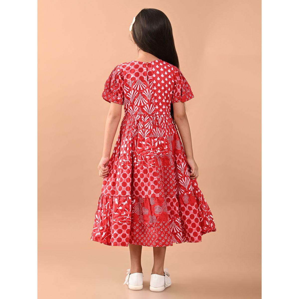 LilPicks X Styli  Printed Short Sleeves Dress-girls-clothing-dressesandjumpsuits-image-5