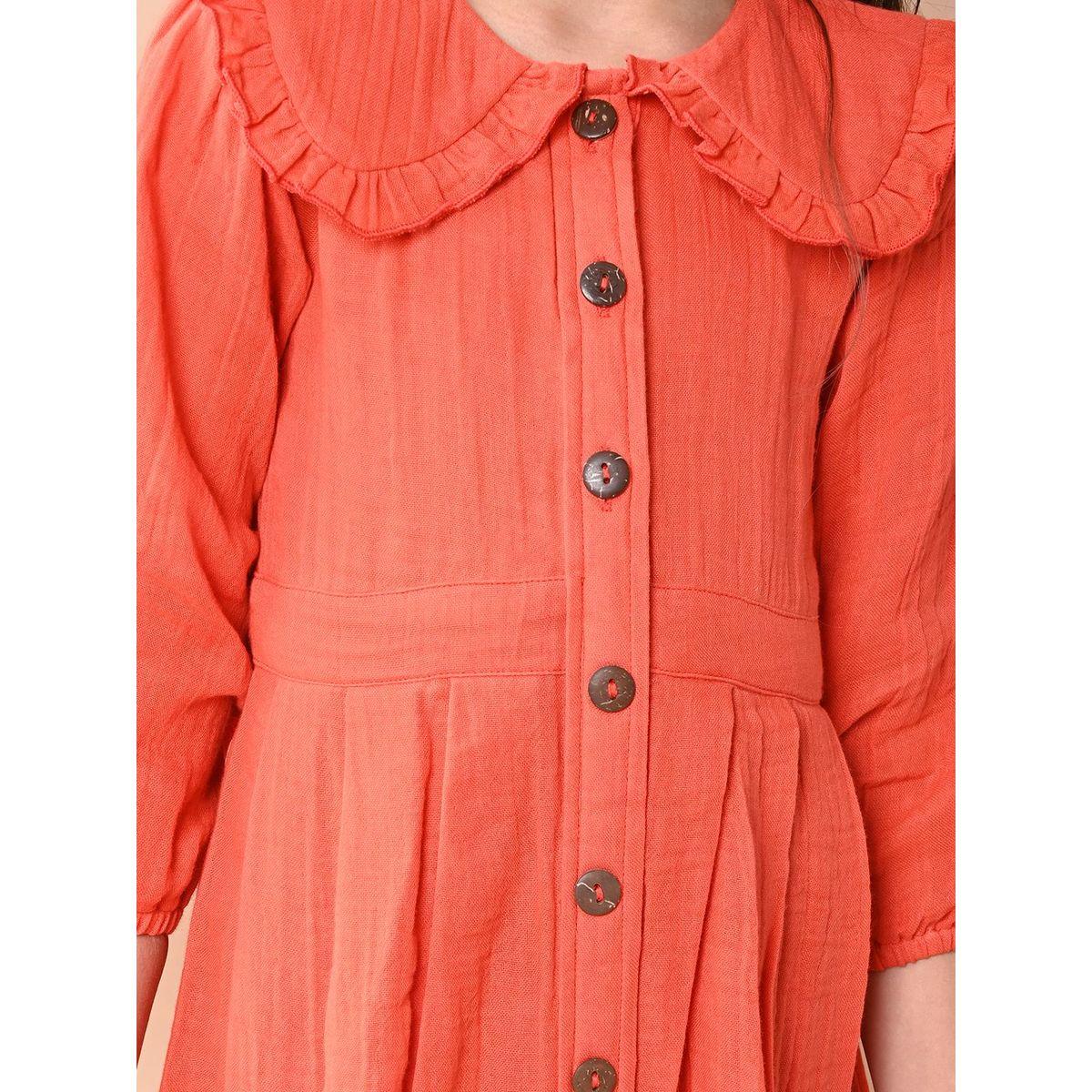 فستان بطول الركبة وخصر ضيق مع حافة واسعة ليل بيكس × ستايلي-girls-clothing-dressesandjumpsuits-image-4