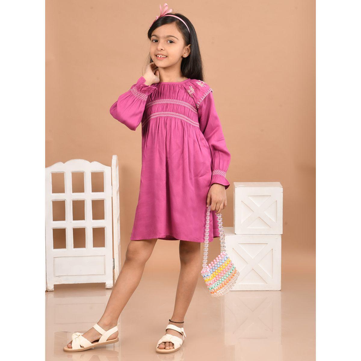 LilPicks X Styli  Round Neck Knee Length Dress-girls-clothing-dressesandjumpsuits-image-1
