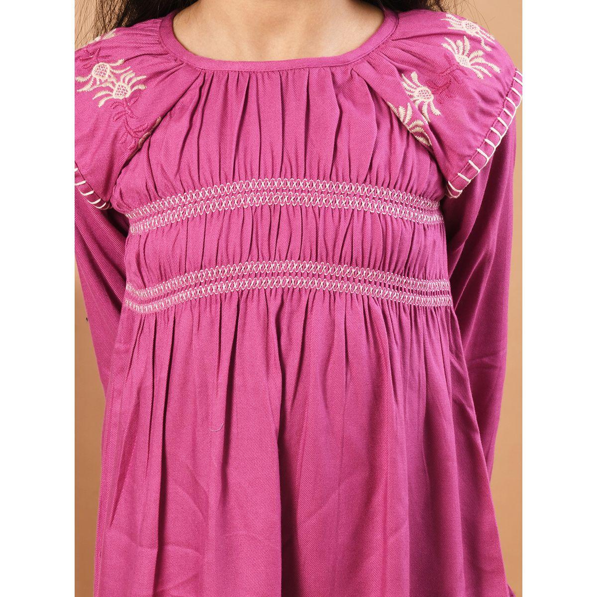 LilPicks X Styli  Round Neck Knee Length Dress-girls-clothing-dressesandjumpsuits-image-5